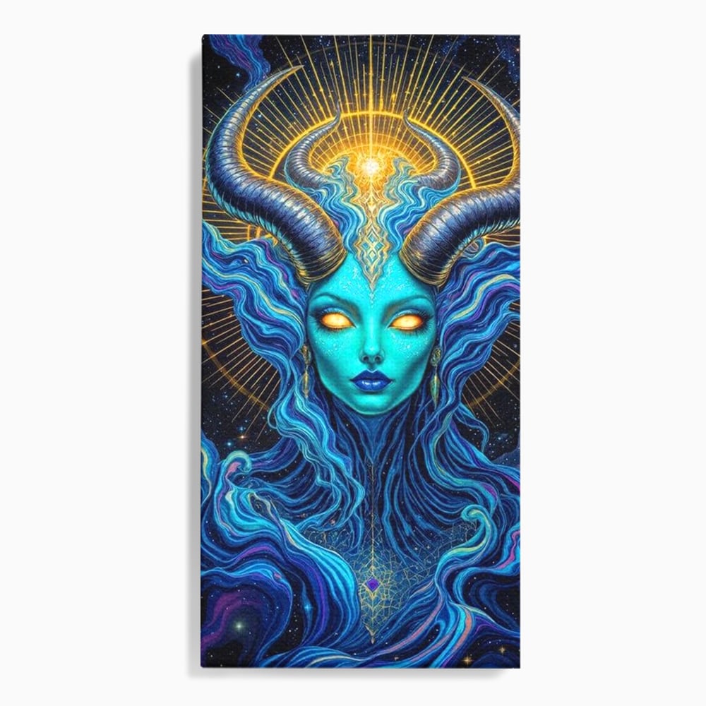 Tablou Canvas Premium, LuxCanva® G1245, Vortex Celest, Queen, Zeitate, Albastru, Energie, Stele, Galactic, Abis, Univers, Ochi, Fantezie, Coarne, Interstelar, Mistic, Hipnoza, Salon, Living, Dormitor