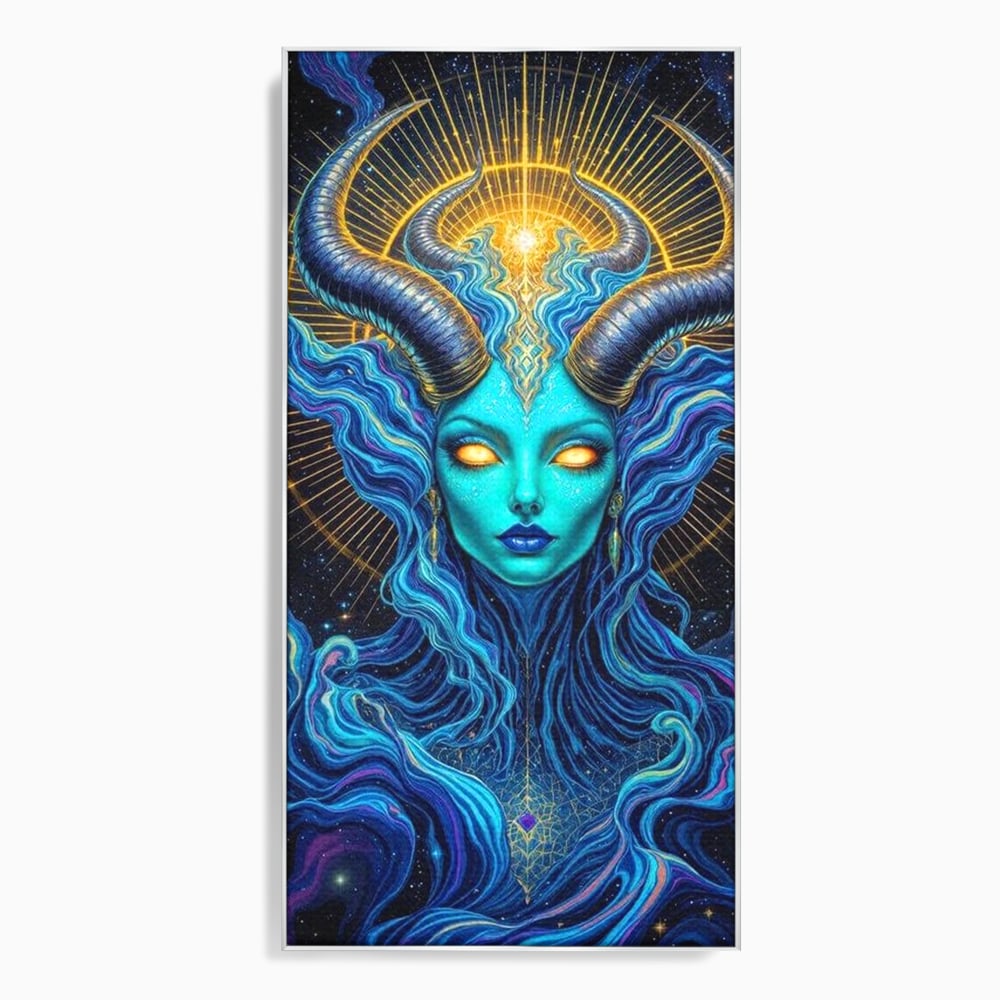 Tablou Canvas Premium, LuxCanva® G1245, Vortex Celest, Queen, Zeitate, Albastru, Energie, Stele, Galactic, Abis, Univers, Ochi, Fantezie, Coarne, Interstelar, Mistic, Hipnoza, Salon, Living, Dormitor