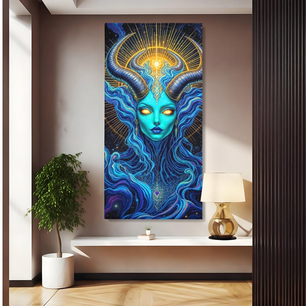Tablou Canvas Premium, LuxCanva® G1245, Vortex Celest, Queen, Zeitate, Albastru, Energie, Stele, Galactic, Abis, Univers, Ochi, Fantezie, Coarne, Interstelar, Mistic, Hipnoza, Salon, Living, Dormitor