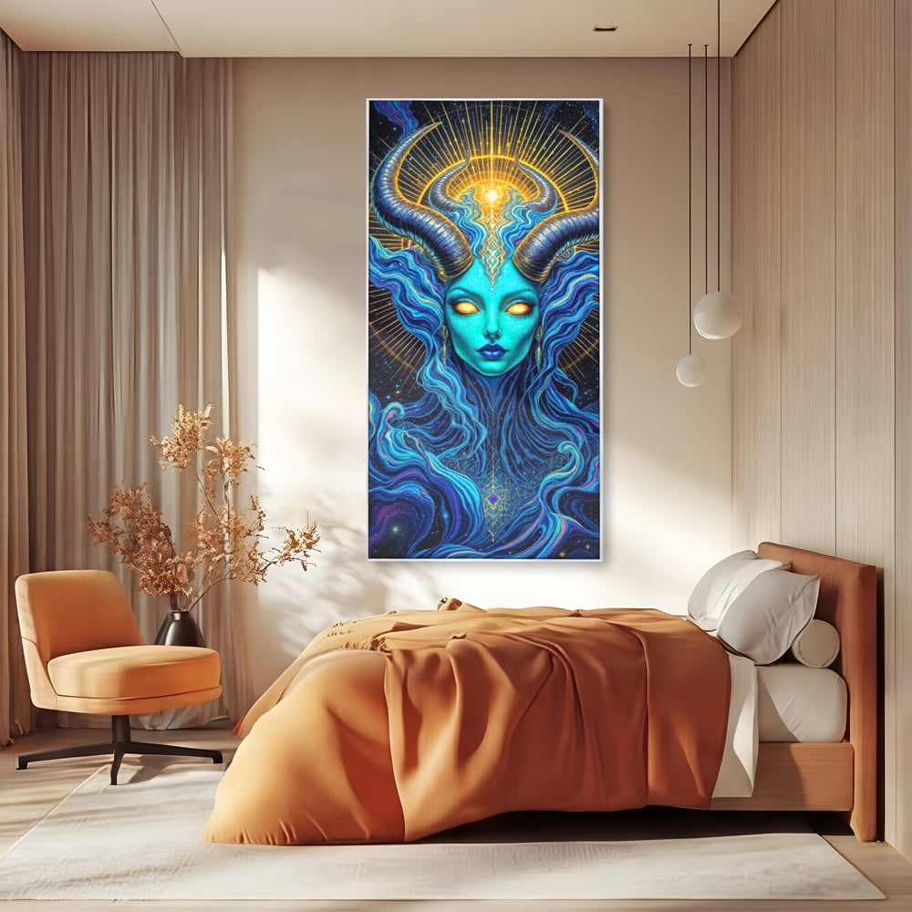 Tablou Canvas Premium, LuxCanva® G1245, Vortex Celest, Queen, Zeitate, Albastru, Energie, Stele, Galactic, Abis, Univers, Ochi, Fantezie, Coarne, Interstelar, Mistic, Hipnoza, Salon, Living, Dormitor