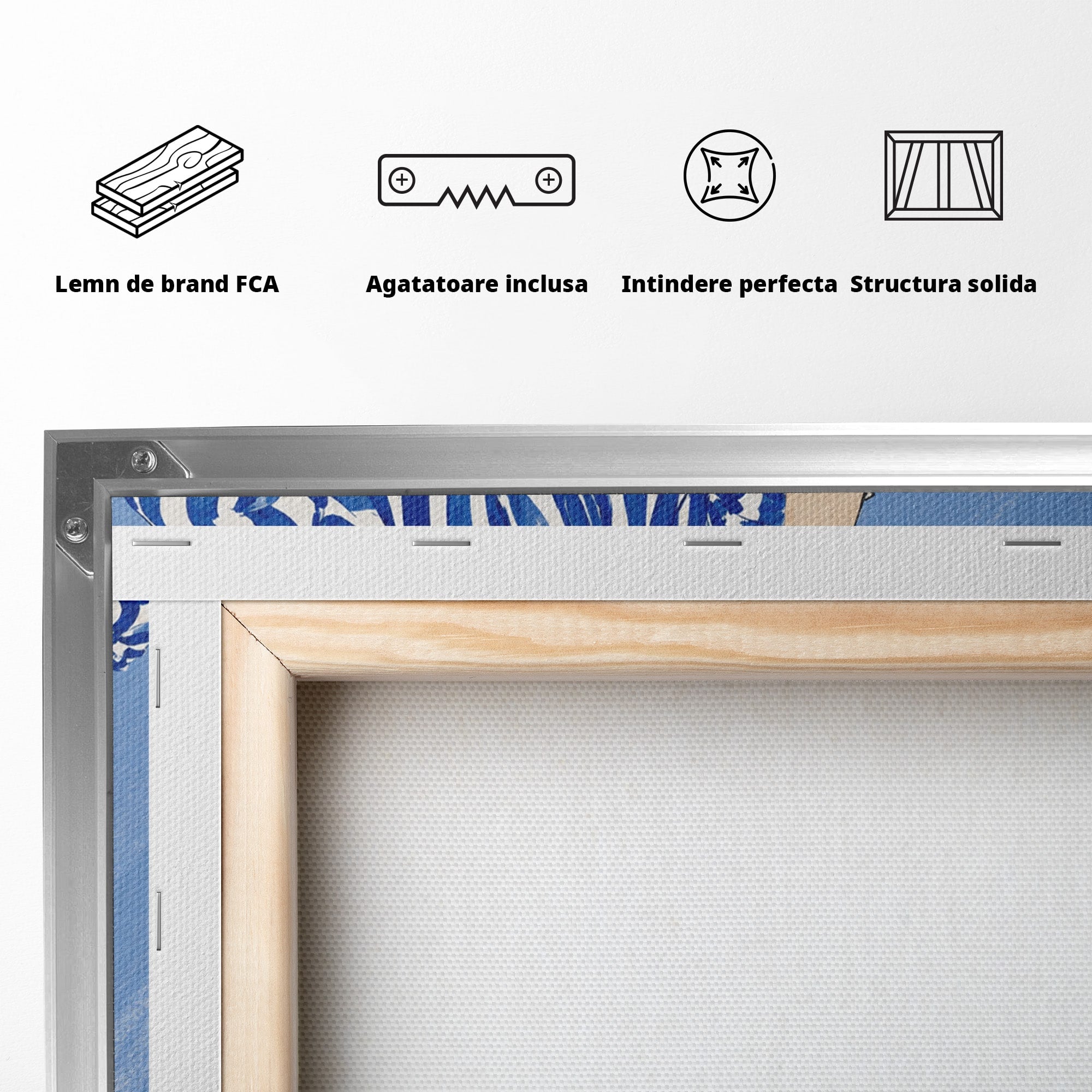 Tablou Canvas Premium LuxCanva® G1247, Femeie Eleganta In Albastru, Femeie, Moda, Eleganta, Birou, Stil, Vacanta, Culori Vibrante