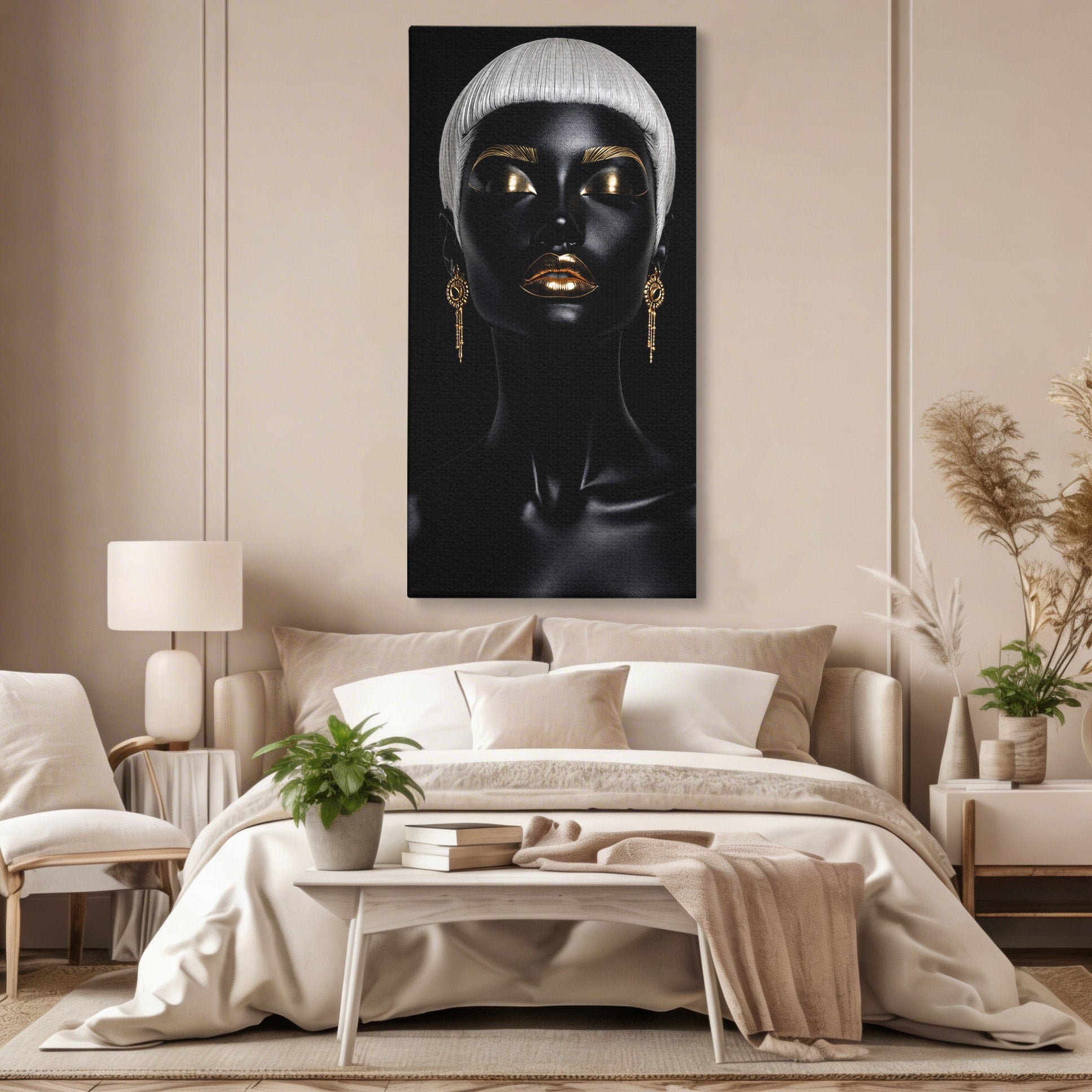 Tablou Canvas Premium LuxCanva® G1248, Portret Elegant, Portret, Eleganta, Arta, Modern, Dormitor, Culori Vibrante