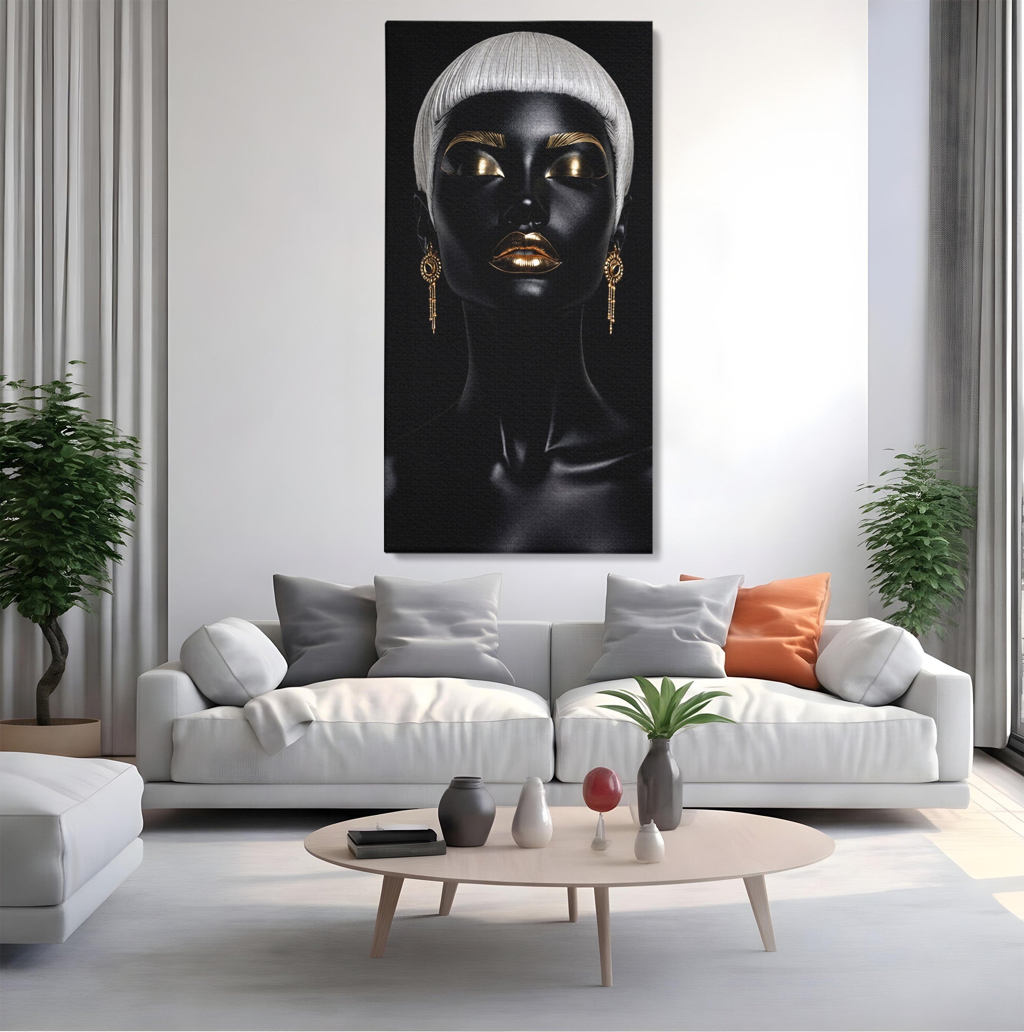 Tablou Canvas Premium LuxCanva® G1248, Portret Elegant, Portret, Eleganta, Arta, Modern, Dormitor, Culori Vibrante