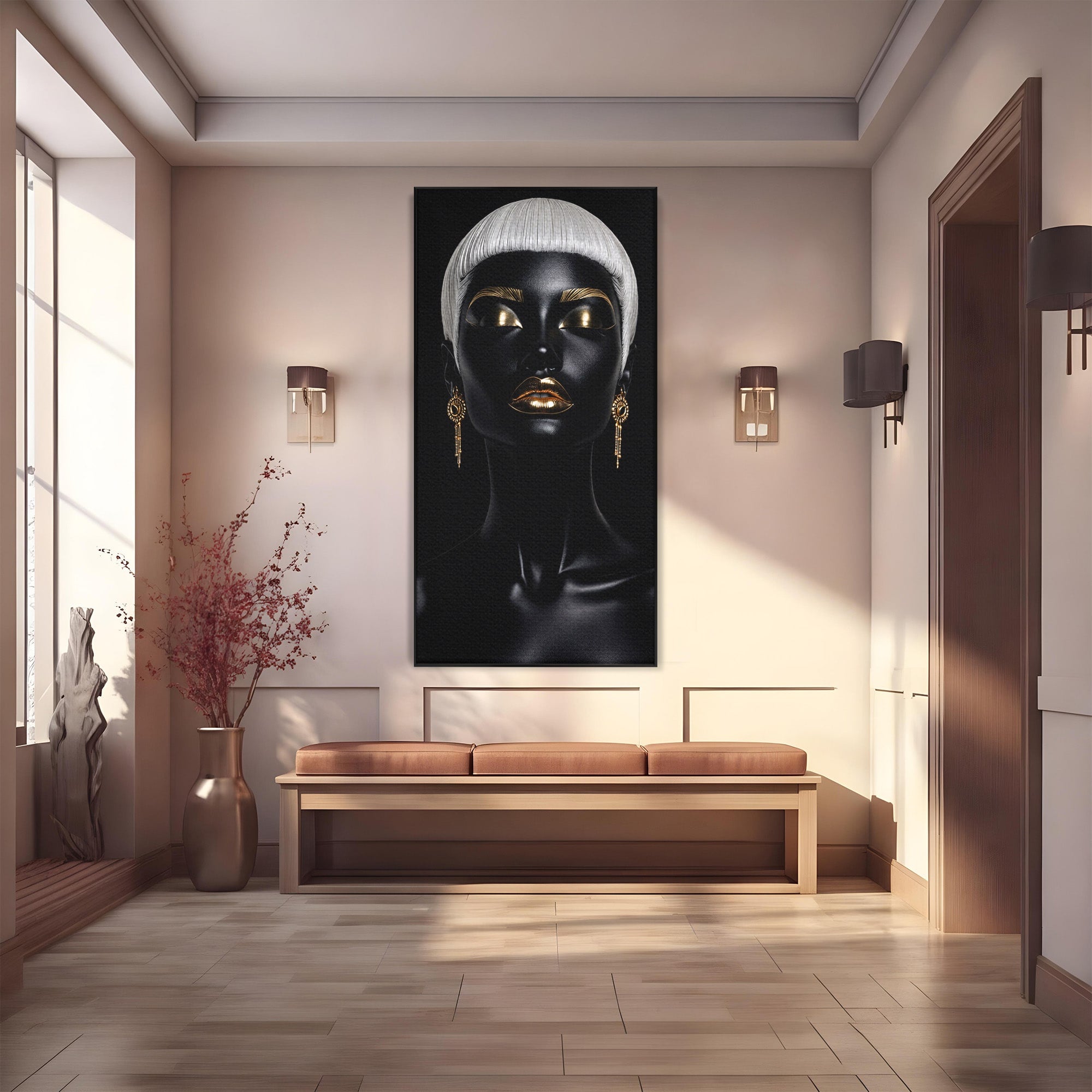 Tablou Canvas Premium LuxCanva® G1248, Portret Elegant, Portret, Eleganta, Arta, Modern, Dormitor, Culori Vibrante