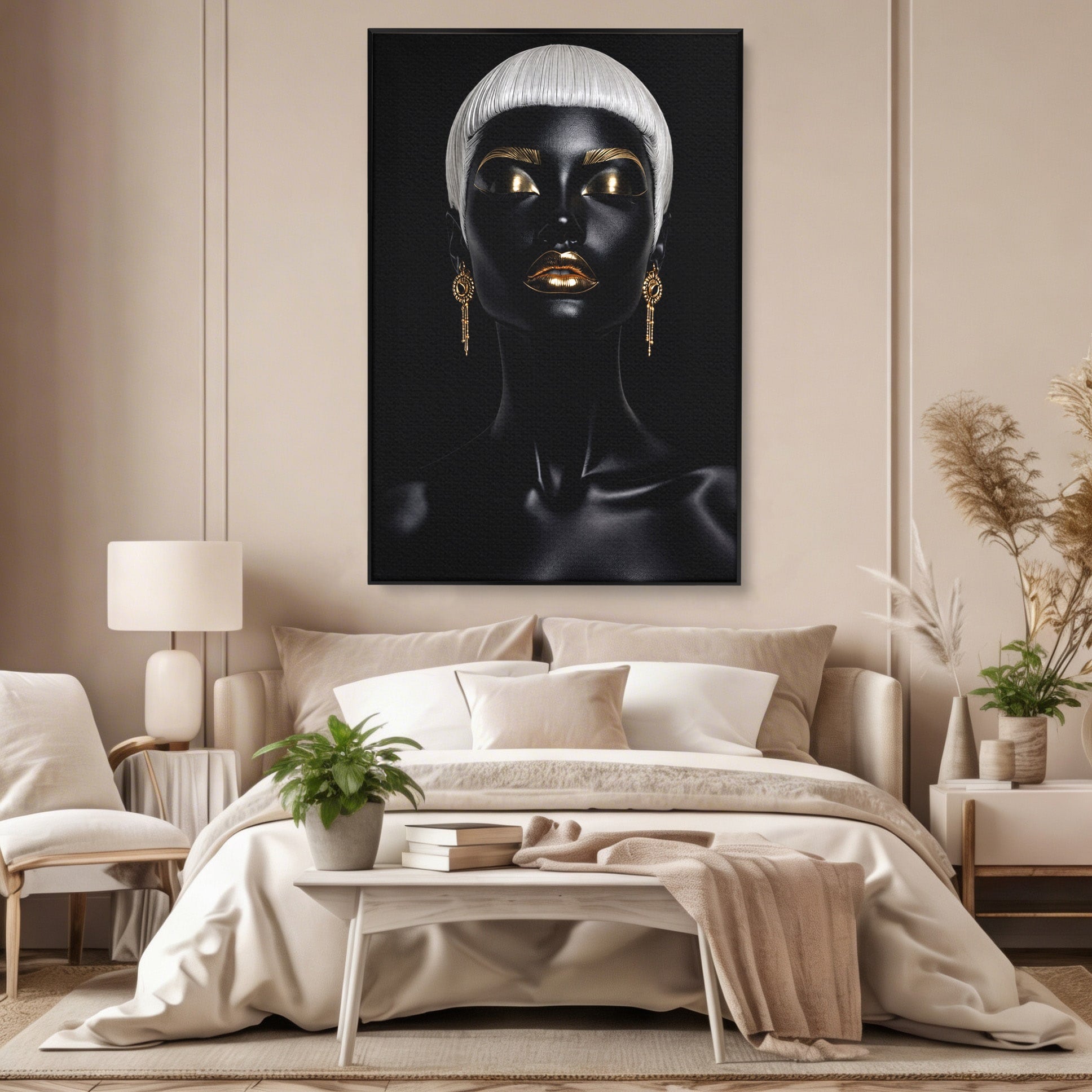 Tablou Canvas Premium LuxCanva® G1248, Portret Elegant, Portret, Eleganta, Arta, Modern, Dormitor, Culori Vibrante