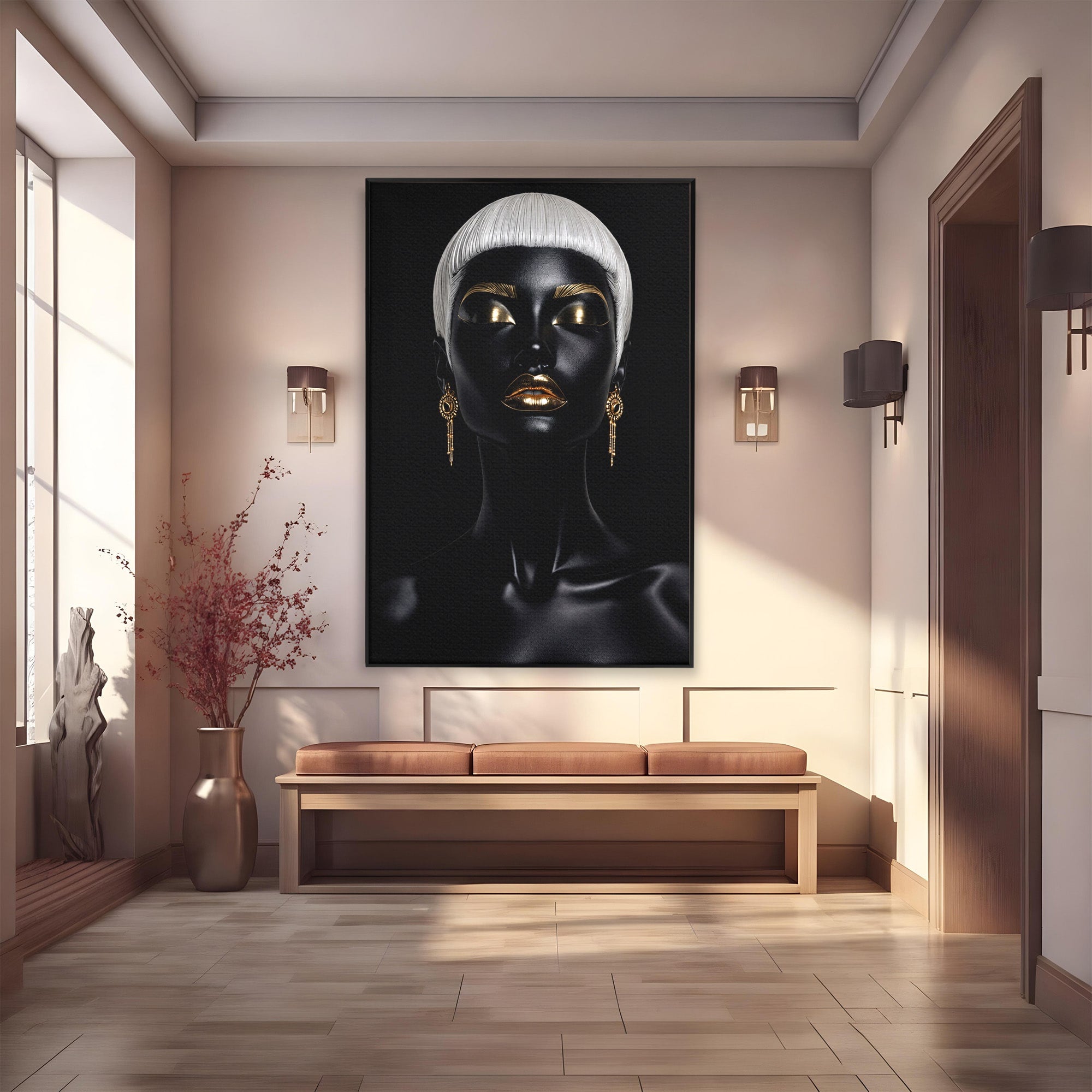 Tablou Canvas Premium LuxCanva® G1248, Portret Elegant, Portret, Eleganta, Arta, Modern, Dormitor, Culori Vibrante