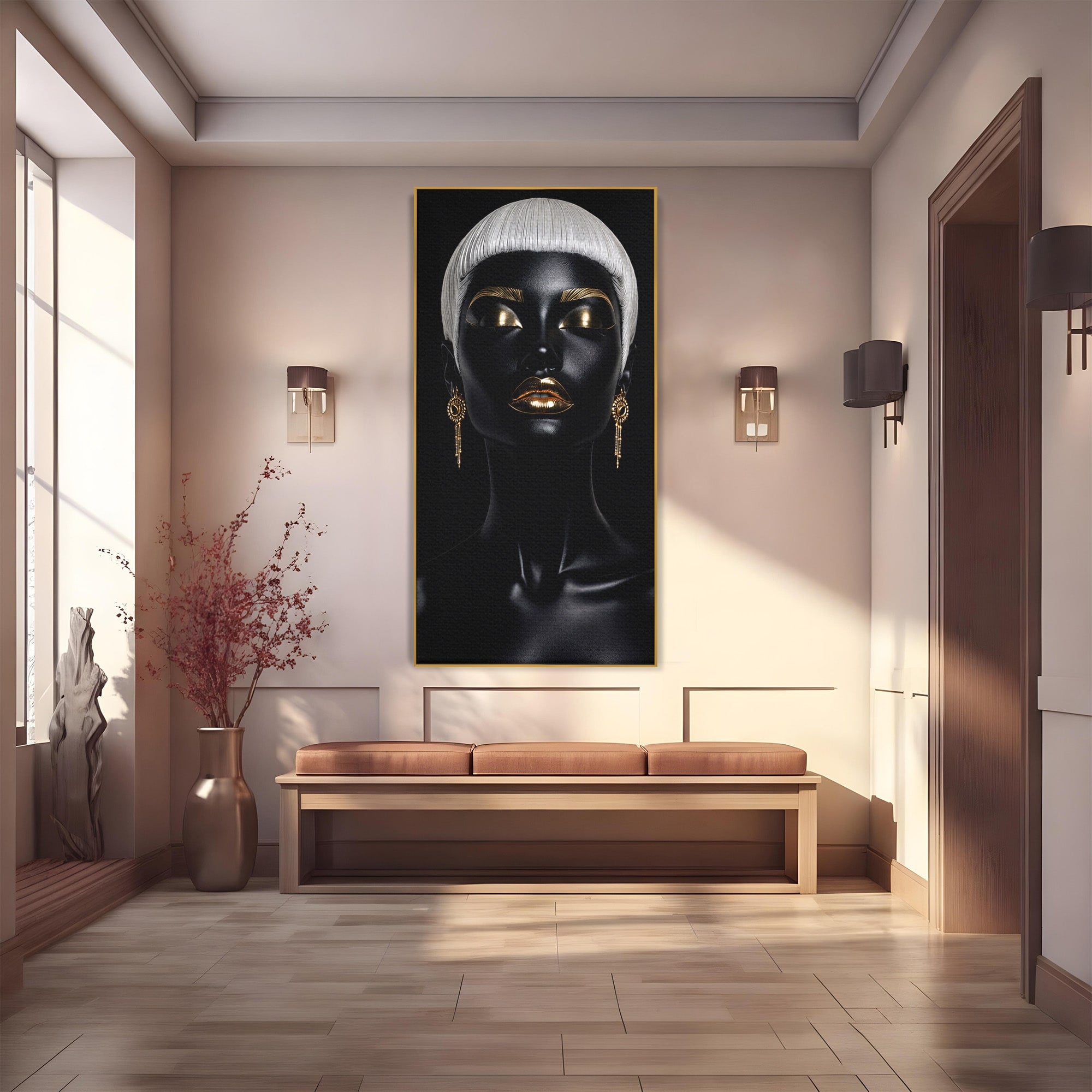 Tablou Canvas Premium LuxCanva® G1248, Portret Elegant, Portret, Eleganta, Arta, Modern, Dormitor, Culori Vibrante