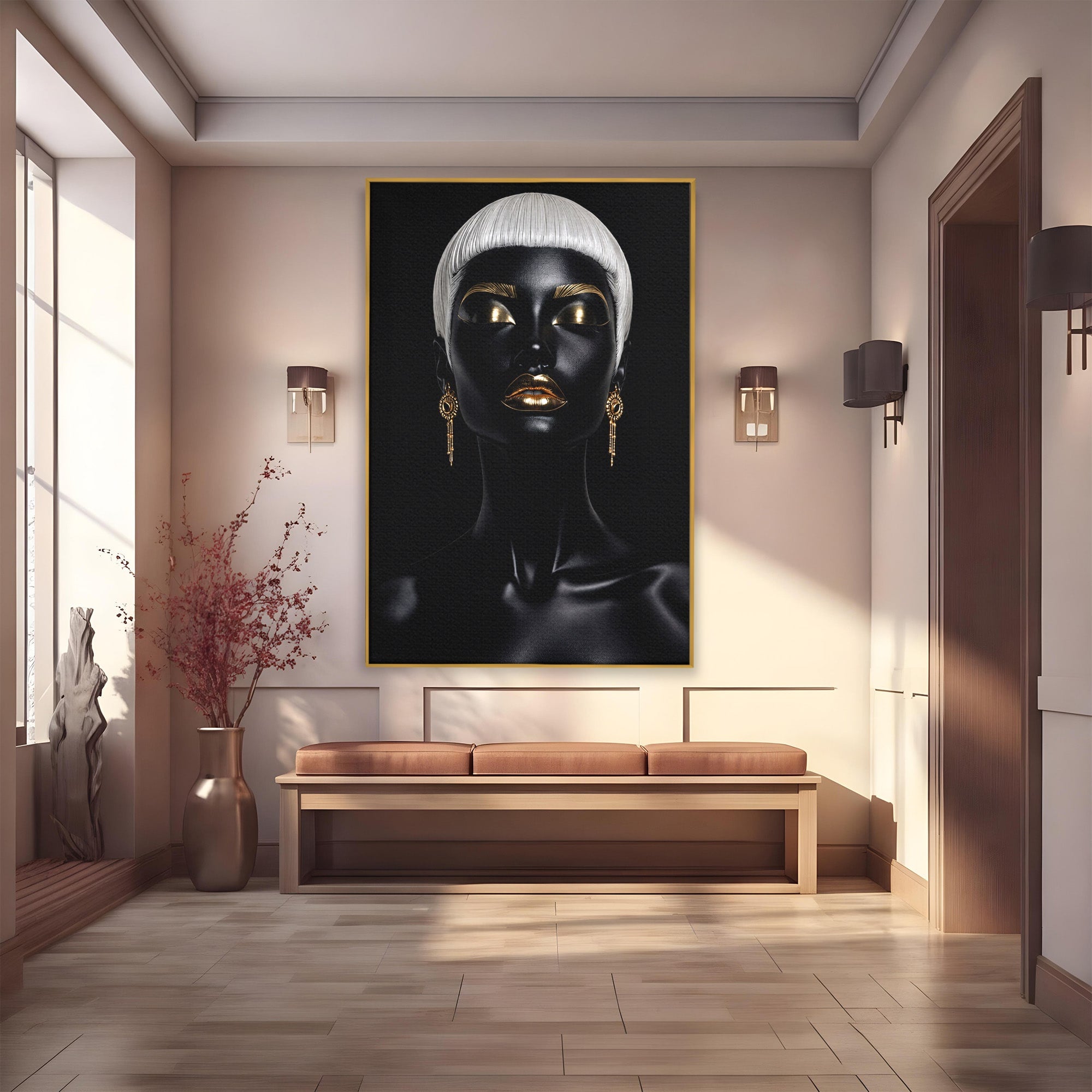 Tablou Canvas Premium LuxCanva® G1248, Portret Elegant, Portret, Eleganta, Arta, Modern, Dormitor, Culori Vibrante
