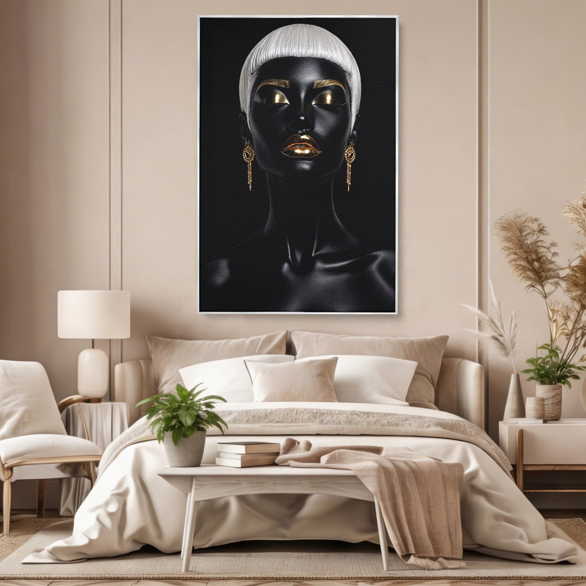 Tablou Canvas Premium LuxCanva® G1248, Portret Elegant, Portret, Eleganta, Arta, Modern, Dormitor, Culori Vibrante