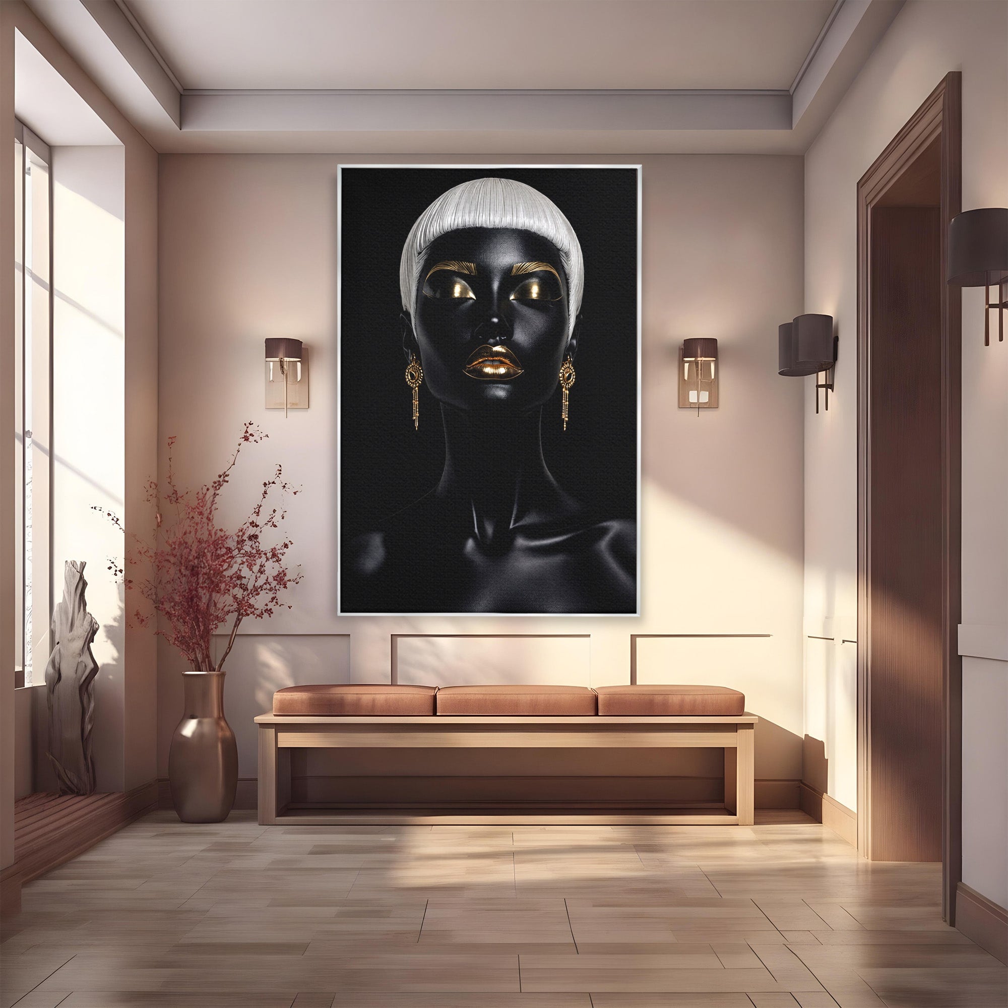 Tablou Canvas Premium LuxCanva® G1248, Portret Elegant, Portret, Eleganta, Arta, Modern, Dormitor, Culori Vibrante