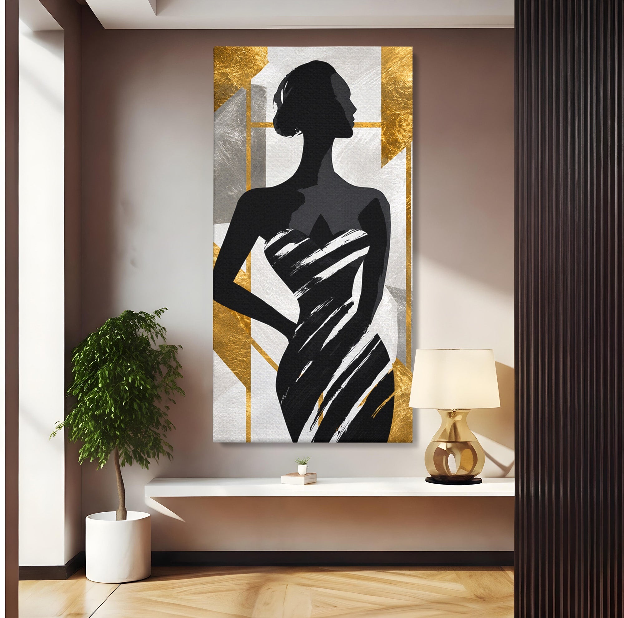 Tablou Canvas Premium LuxCanva® G1249, Silueta Eleganta, Silueta, Eleganta, Abstract, Birou, Dormitor, Culori Vibrante