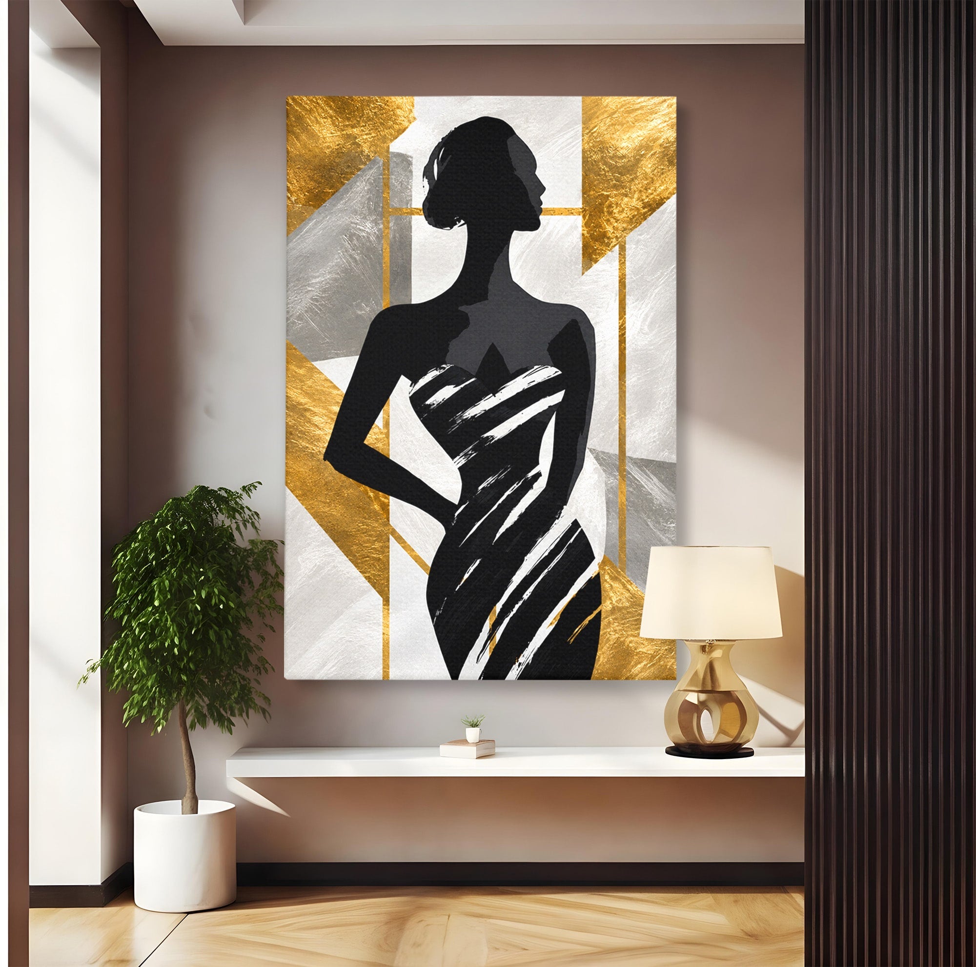 Tablou Canvas Premium LuxCanva® G1249, Silueta Eleganta, Silueta, Eleganta, Abstract, Birou, Dormitor, Culori Vibrante