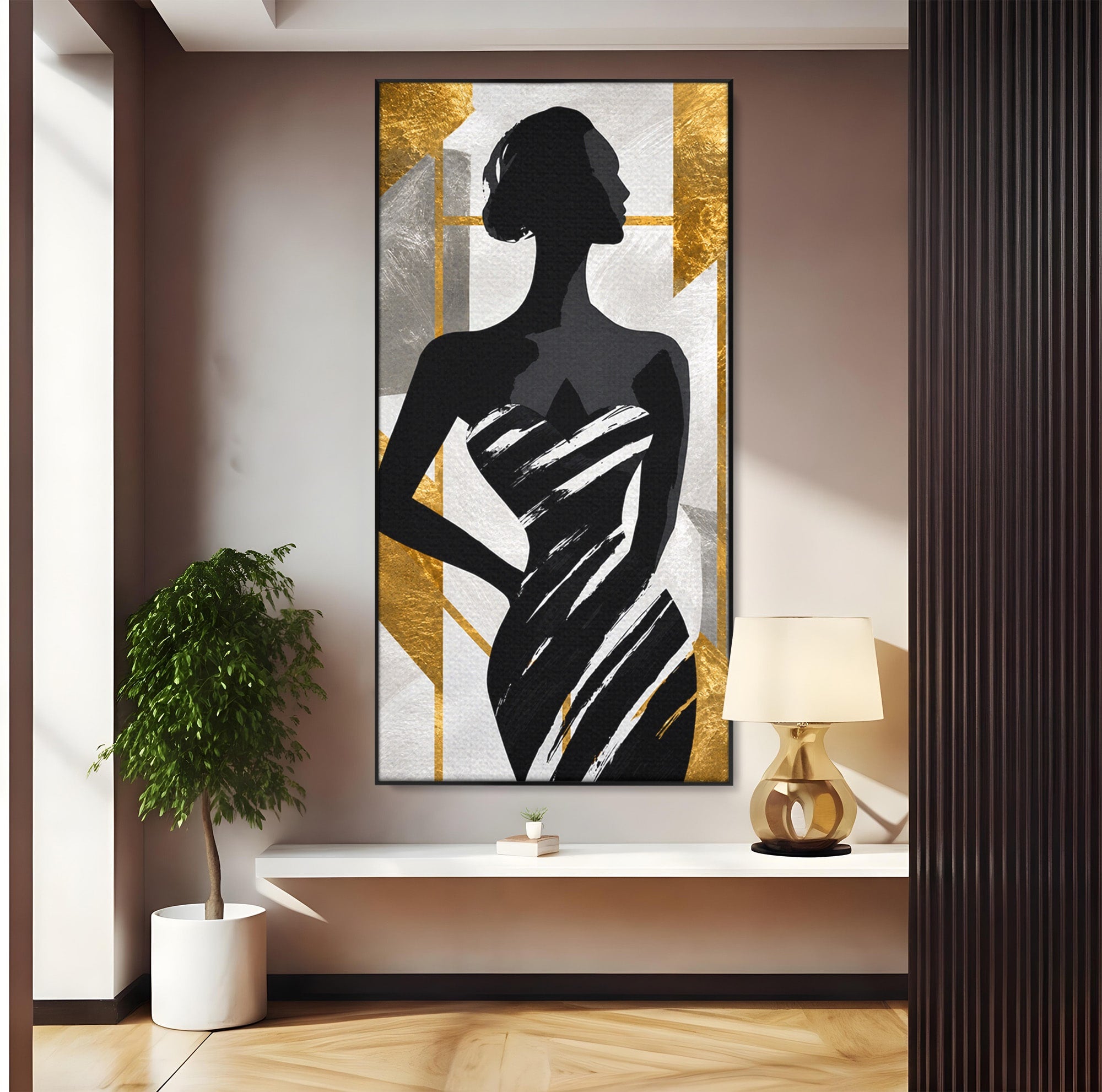 Tablou Canvas Premium LuxCanva® G1249, Silueta Eleganta, Silueta, Eleganta, Abstract, Birou, Dormitor, Culori Vibrante