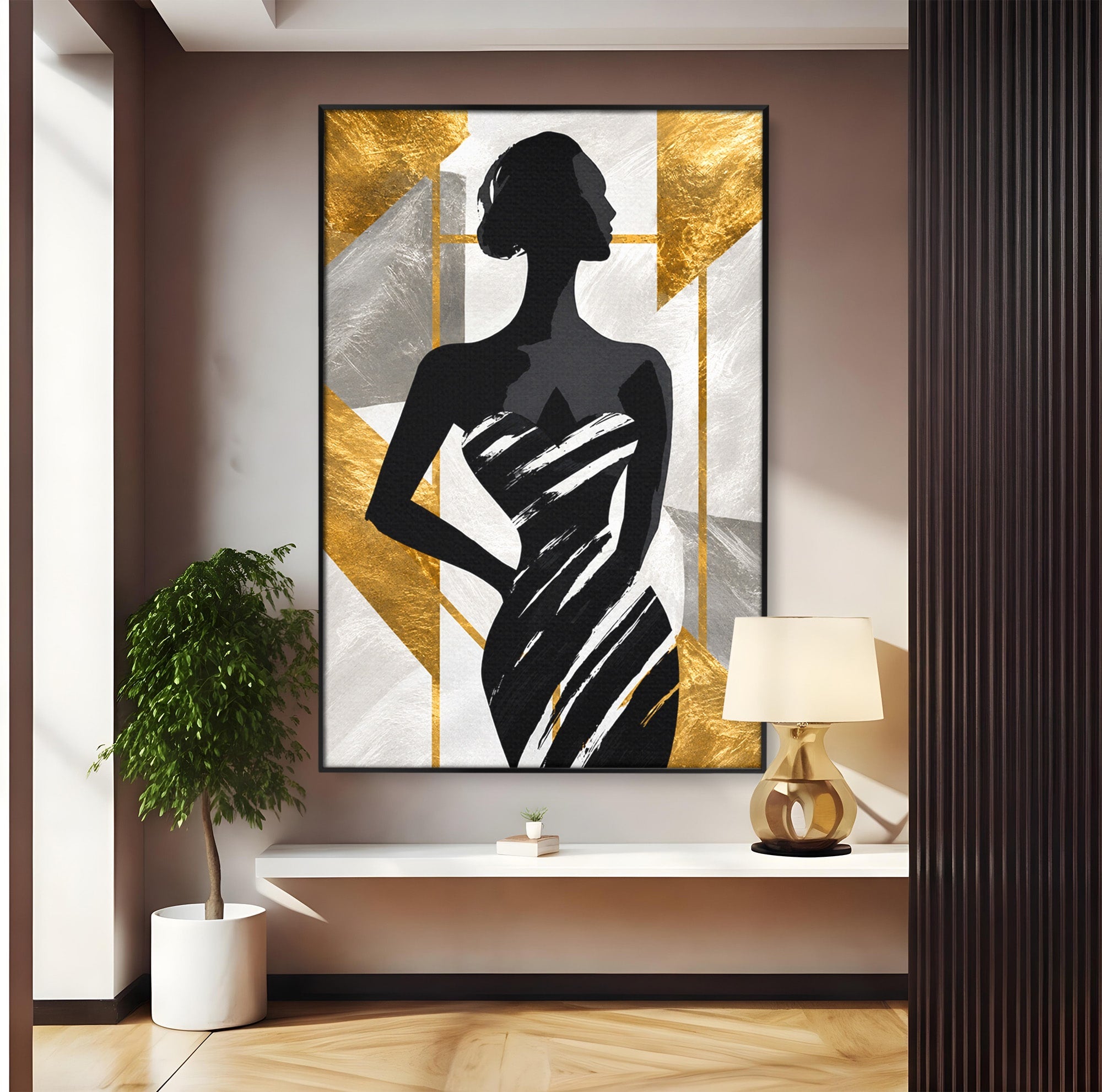 Tablou Canvas Premium LuxCanva® G1249, Silueta Eleganta, Silueta, Eleganta, Abstract, Birou, Dormitor, Culori Vibrante