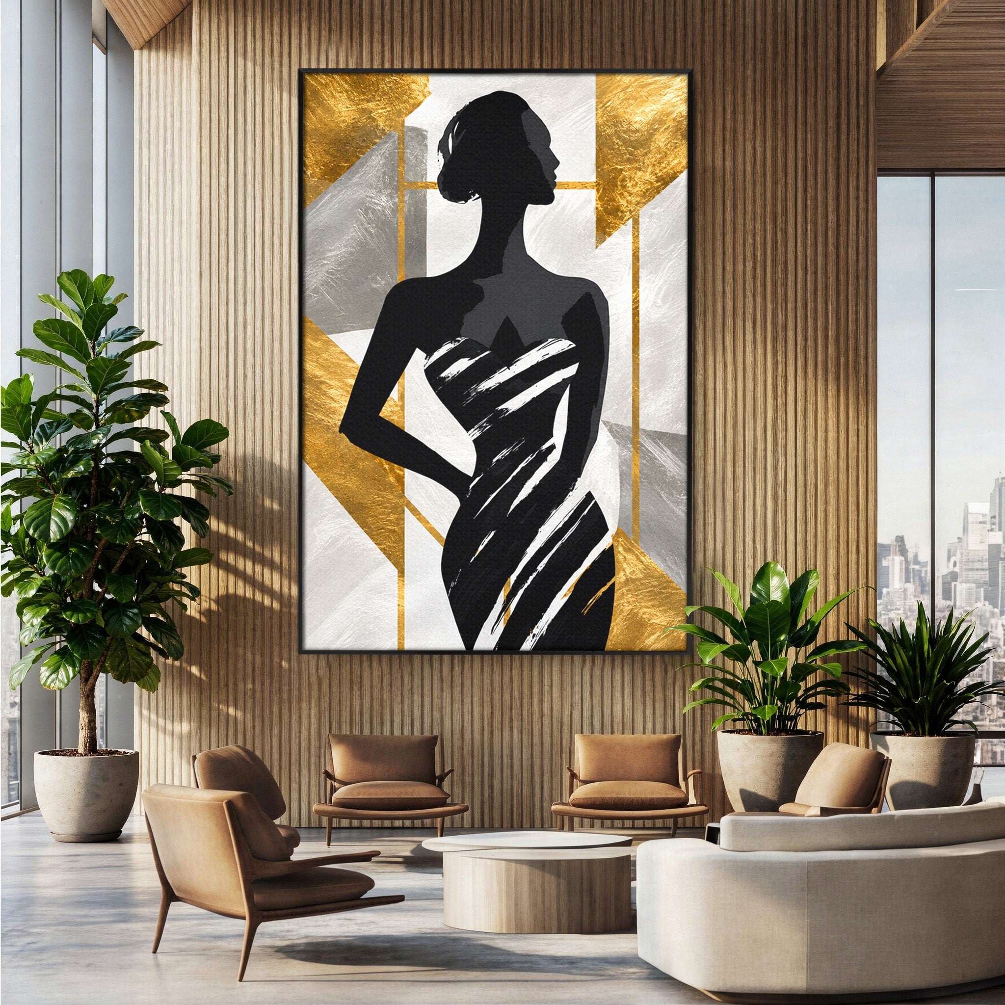 Tablou Canvas Premium LuxCanva® G1249, Silueta Eleganta, Silueta, Eleganta, Abstract, Birou, Dormitor, Culori Vibrante