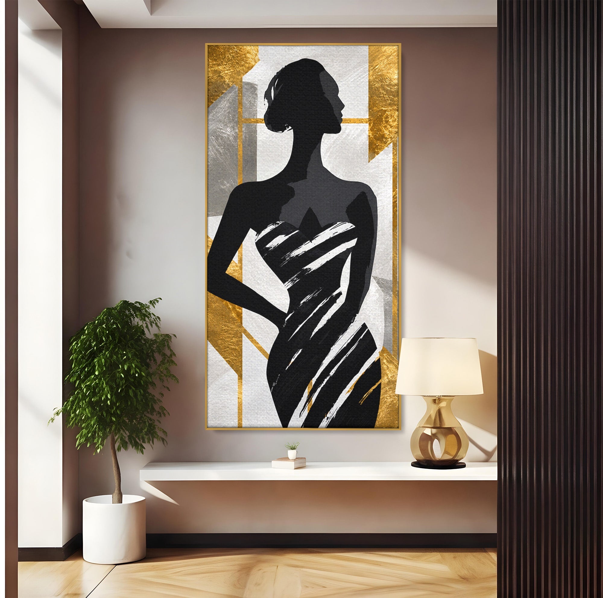 Tablou Canvas Premium LuxCanva® G1249, Silueta Eleganta, Silueta, Eleganta, Abstract, Birou, Dormitor, Culori Vibrante