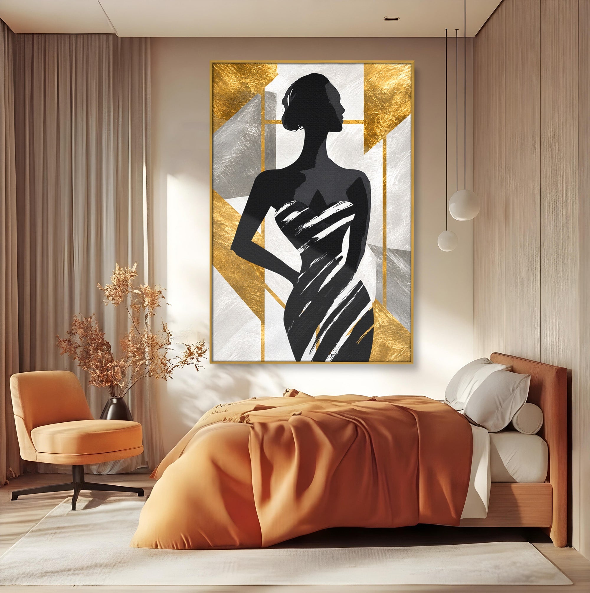 Tablou Canvas Premium LuxCanva® G1249, Silueta Eleganta, Silueta, Eleganta, Abstract, Birou, Dormitor, Culori Vibrante