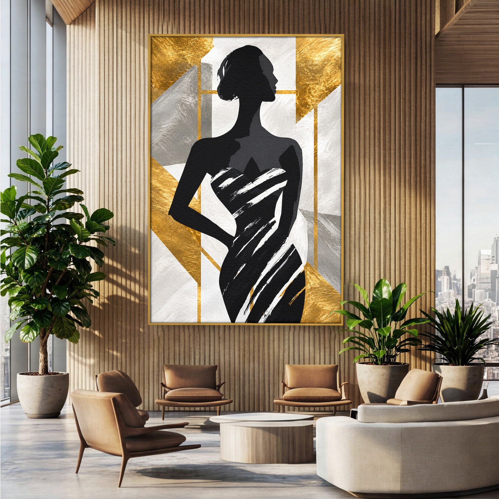 Tablou Canvas Premium LuxCanva® G1249, Silueta Eleganta, Silueta, Eleganta, Abstract, Birou, Dormitor, Culori Vibrante