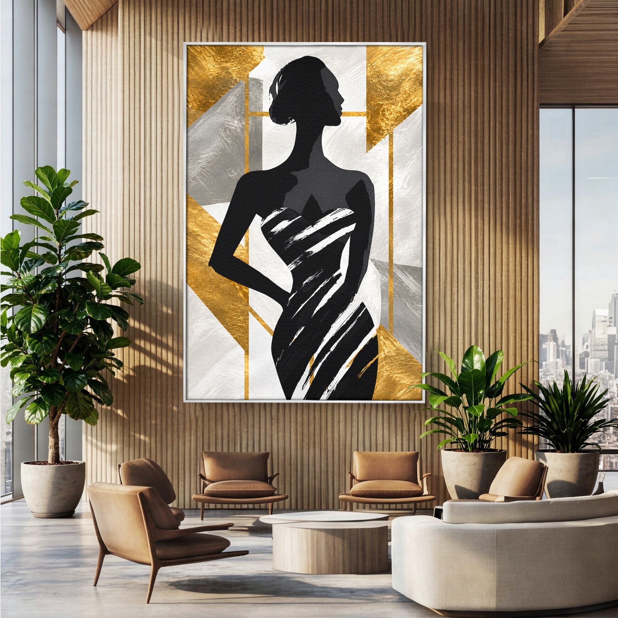 Tablou Canvas Premium LuxCanva® G1249, Silueta Eleganta, Silueta, Eleganta, Abstract, Birou, Dormitor, Culori Vibrante