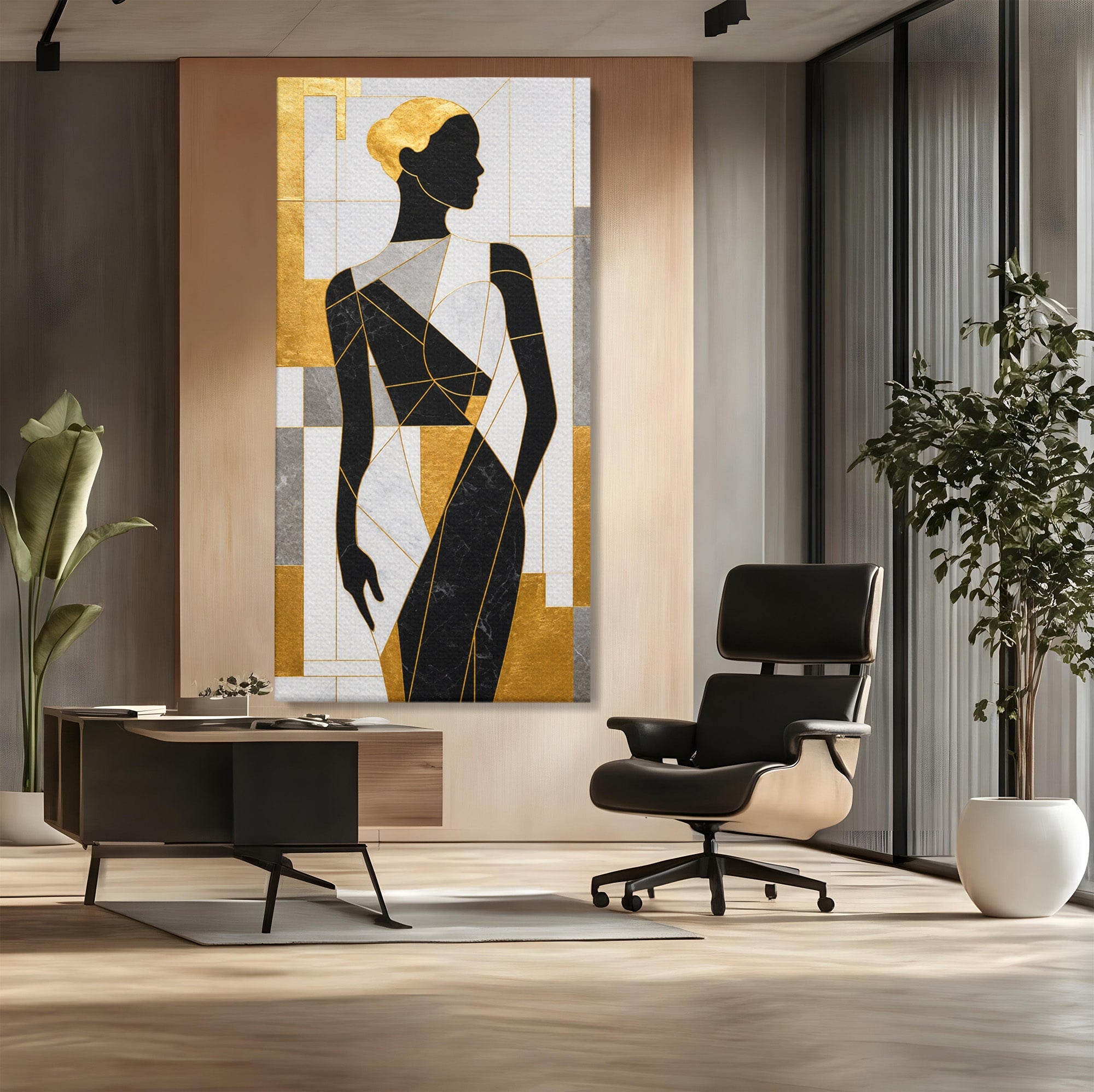 Tablou Canvas Premium LuxCanva® G1250, Silhueta Eleganta, Silhueta, Abstract, Eleganta, Modern, Birou, Culori Vibrante