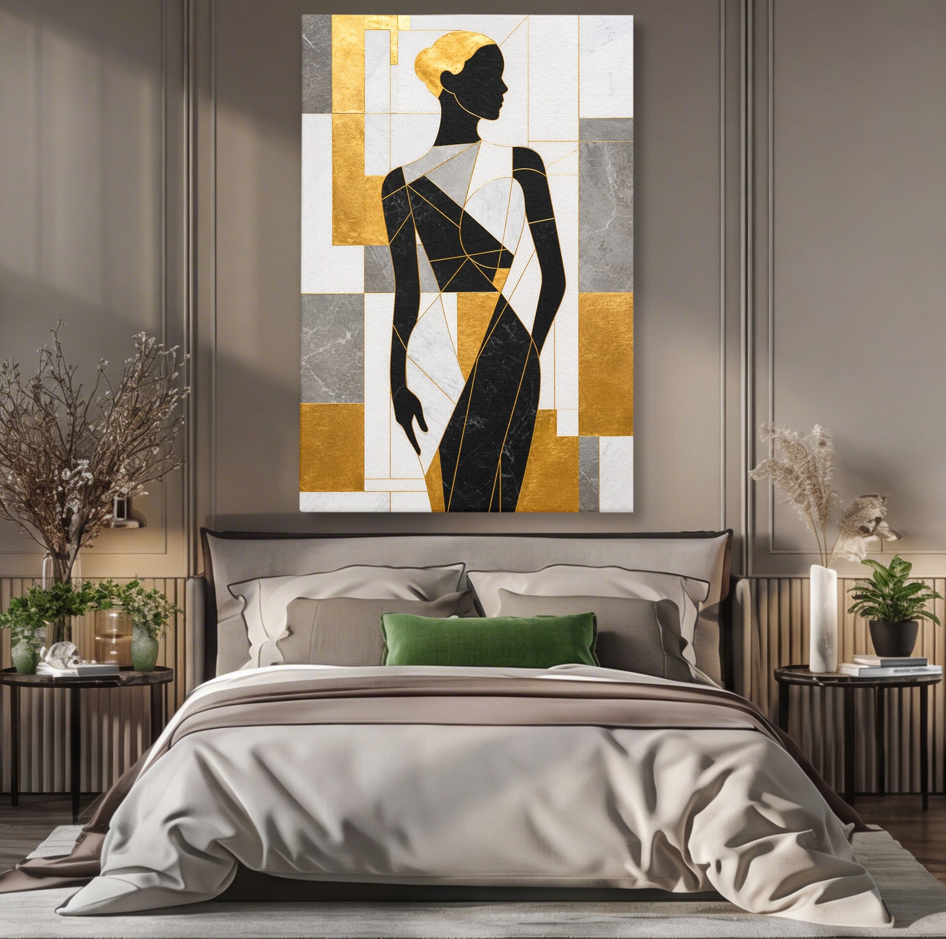 Tablou Canvas Premium LuxCanva® G1250, Silhueta Eleganta, Silhueta, Abstract, Eleganta, Modern, Birou, Culori Vibrante
