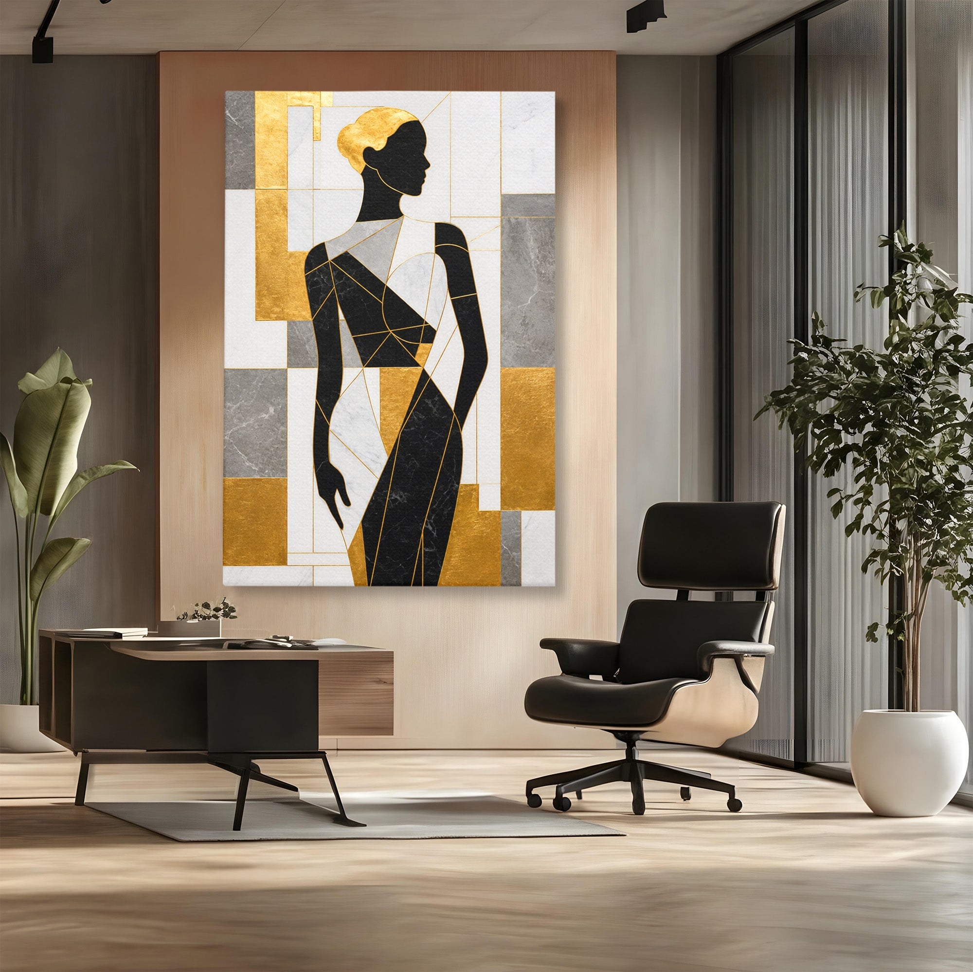 Tablou Canvas Premium LuxCanva® G1250, Silhueta Eleganta, Silhueta, Abstract, Eleganta, Modern, Birou, Culori Vibrante