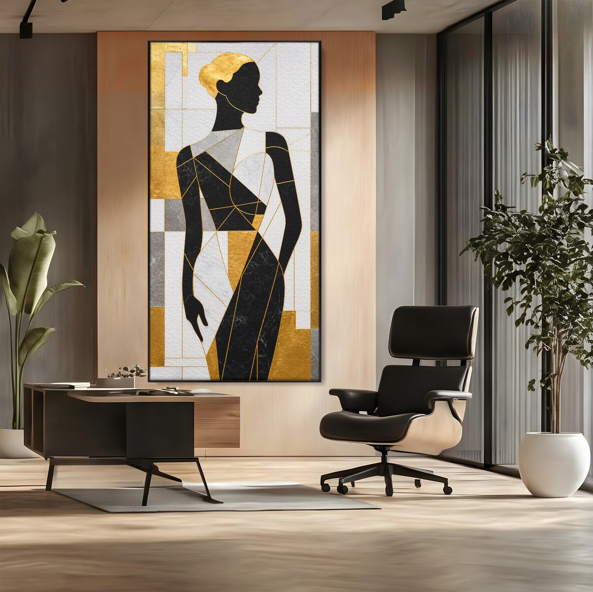 Tablou Canvas Premium LuxCanva® G1250, Silhueta Eleganta, Silhueta, Abstract, Eleganta, Modern, Birou, Culori Vibrante