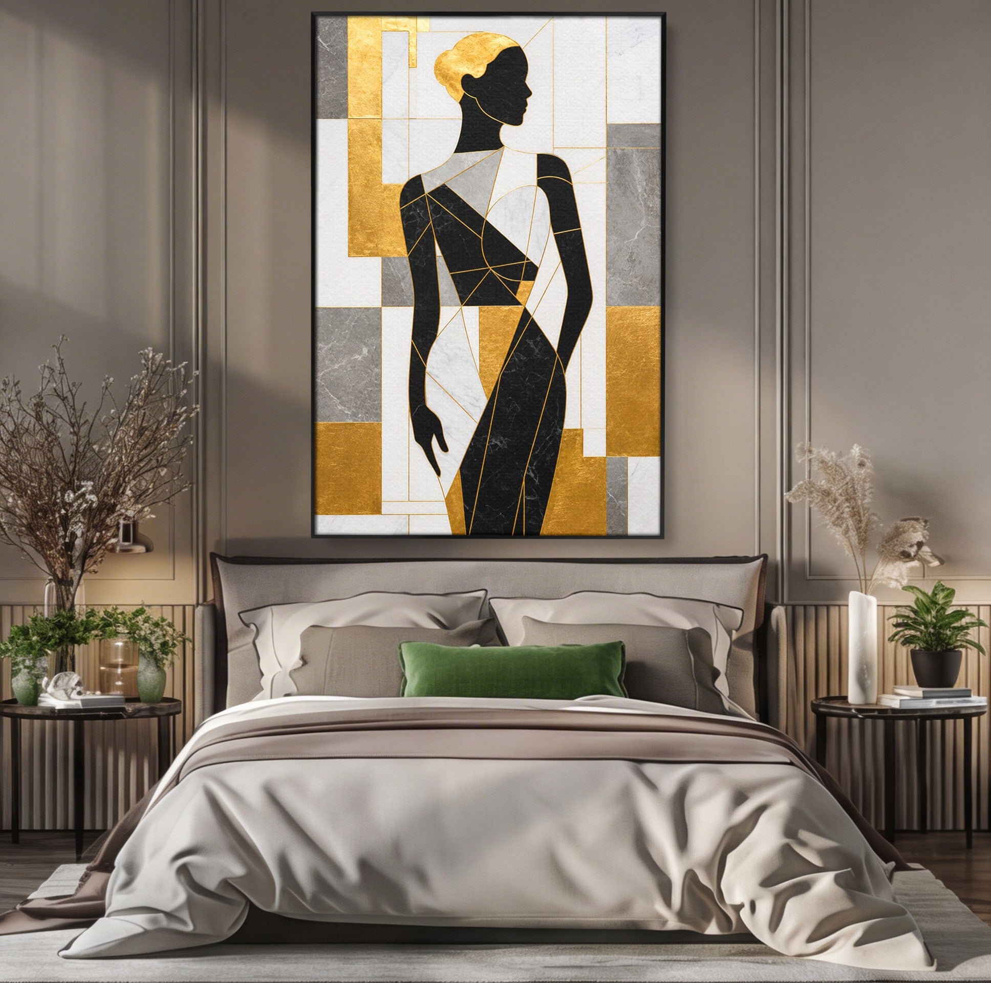 Tablou Canvas Premium LuxCanva® G1250, Silhueta Eleganta, Silhueta, Abstract, Eleganta, Modern, Birou, Culori Vibrante