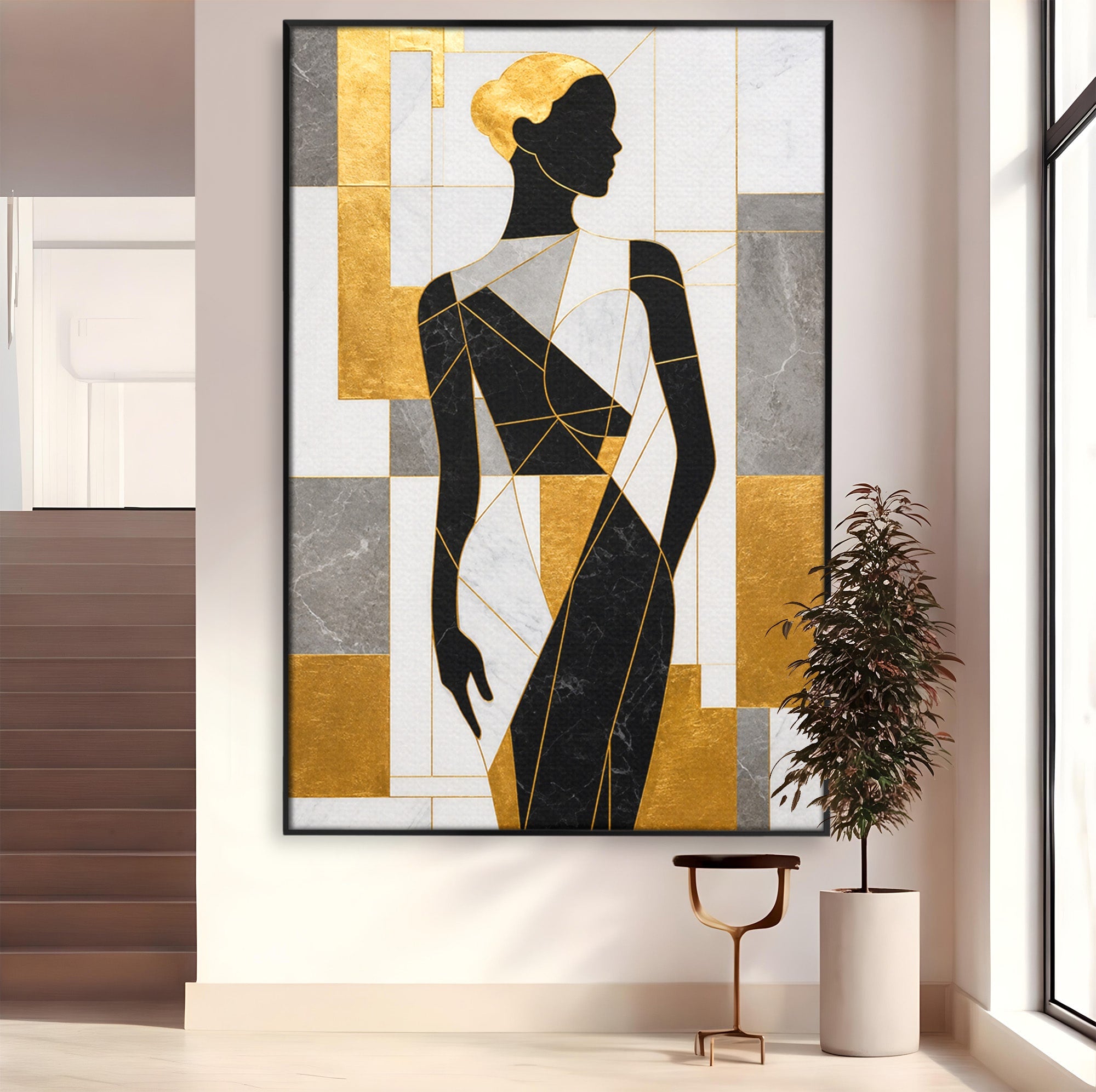 Tablou Canvas Premium LuxCanva® G1250, Silhueta Eleganta, Silhueta, Abstract, Eleganta, Modern, Birou, Culori Vibrante
