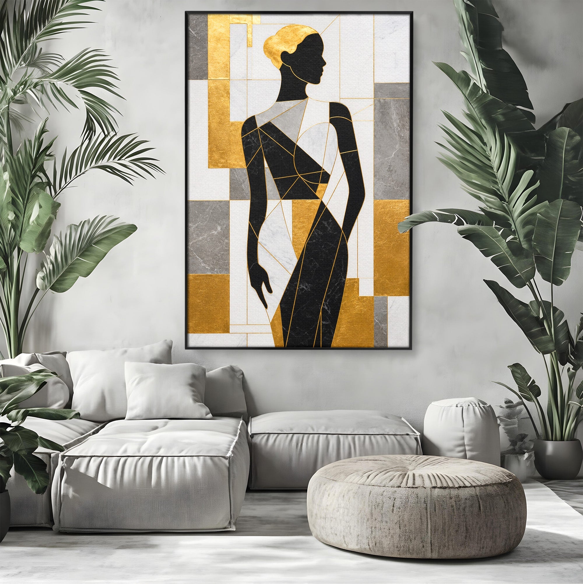 Tablou Canvas Premium LuxCanva® G1250, Silhueta Eleganta, Silhueta, Abstract, Eleganta, Modern, Birou, Culori Vibrante