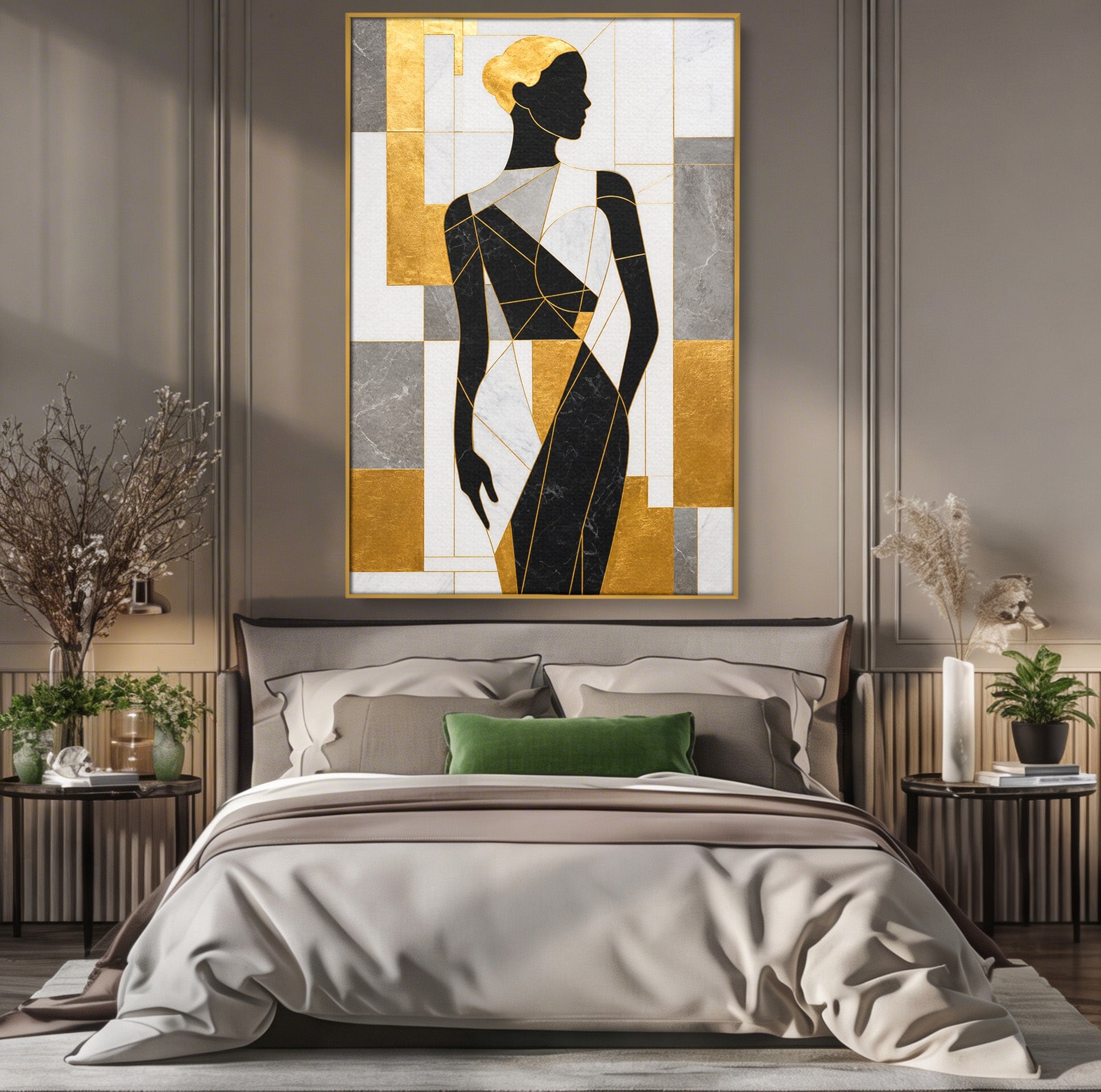 Tablou Canvas Premium LuxCanva® G1250, Silhueta Eleganta, Silhueta, Abstract, Eleganta, Modern, Birou, Culori Vibrante