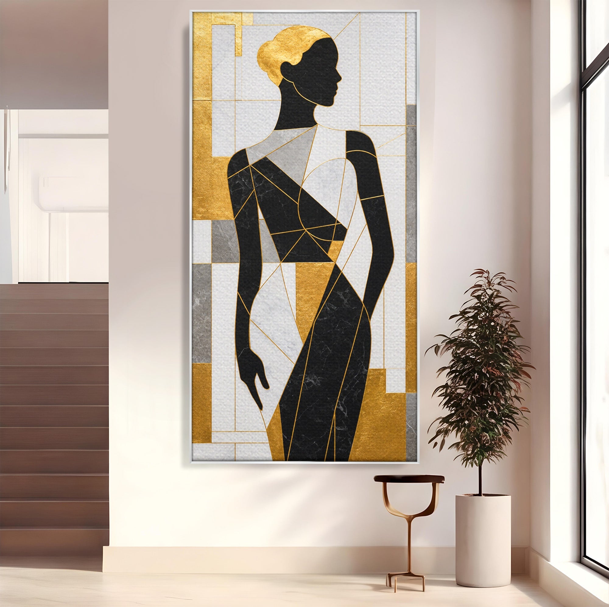 Tablou Canvas Premium LuxCanva® G1250, Silhueta Eleganta, Silhueta, Abstract, Eleganta, Modern, Birou, Culori Vibrante