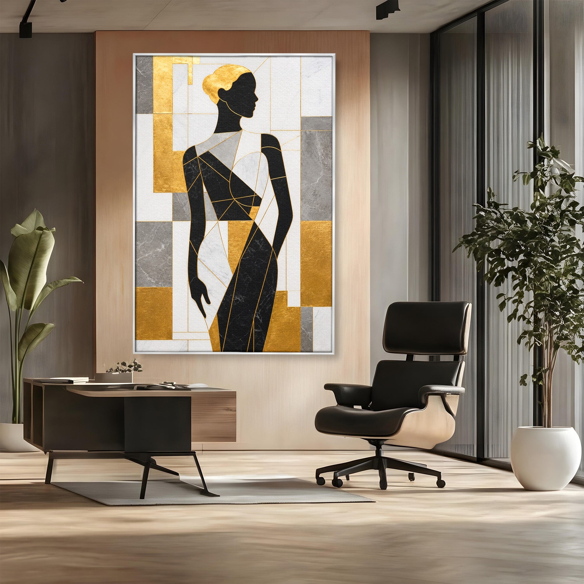 Tablou Canvas Premium LuxCanva® G1250, Silhueta Eleganta, Silhueta, Abstract, Eleganta, Modern, Birou, Culori Vibrante