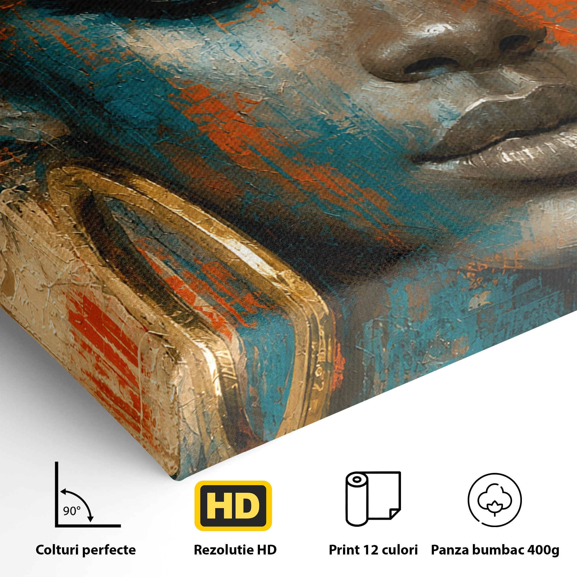 Tablou Canvas Premium LuxCanva® G1254, Portret Contemporan Femeie, Portret, Femeie, Modern, Arta Abstracta, Dormitor, Culori Vibrante