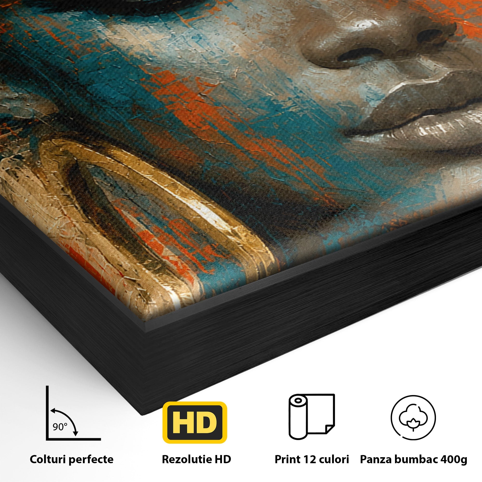 Tablou Canvas Premium LuxCanva® G1254, Portret Contemporan Femeie, Portret, Femeie, Modern, Arta Abstracta, Dormitor, Culori Vibrante