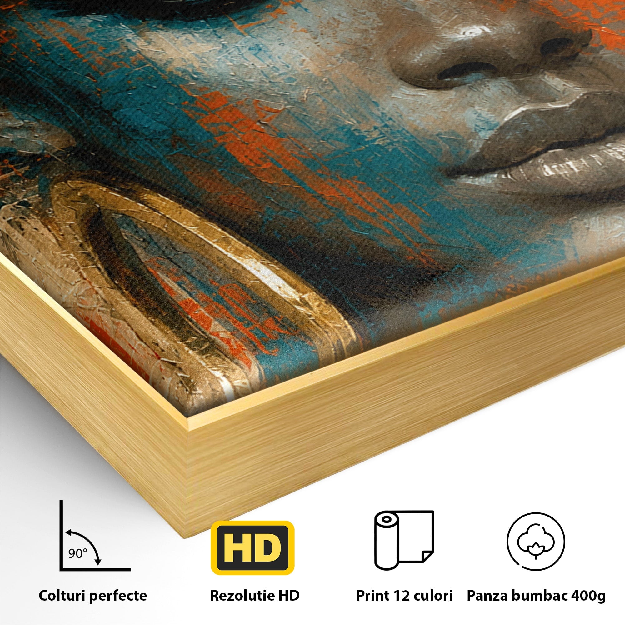 Tablou Canvas Premium LuxCanva® G1254, Portret Contemporan Femeie, Portret, Femeie, Modern, Arta Abstracta, Dormitor, Culori Vibrante