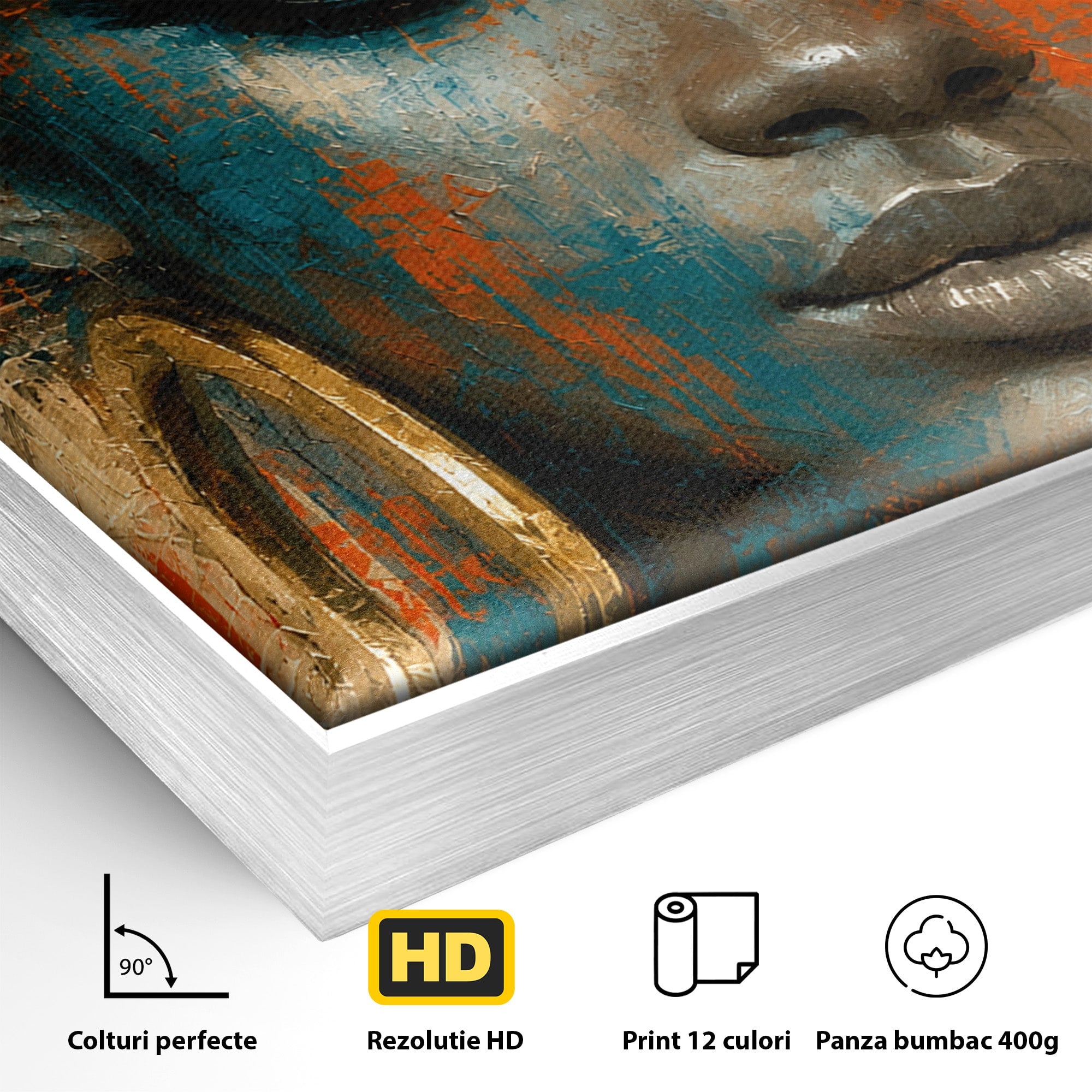 Tablou Canvas Premium LuxCanva® G1254, Portret Contemporan Femeie, Portret, Femeie, Modern, Arta Abstracta, Dormitor, Culori Vibrante