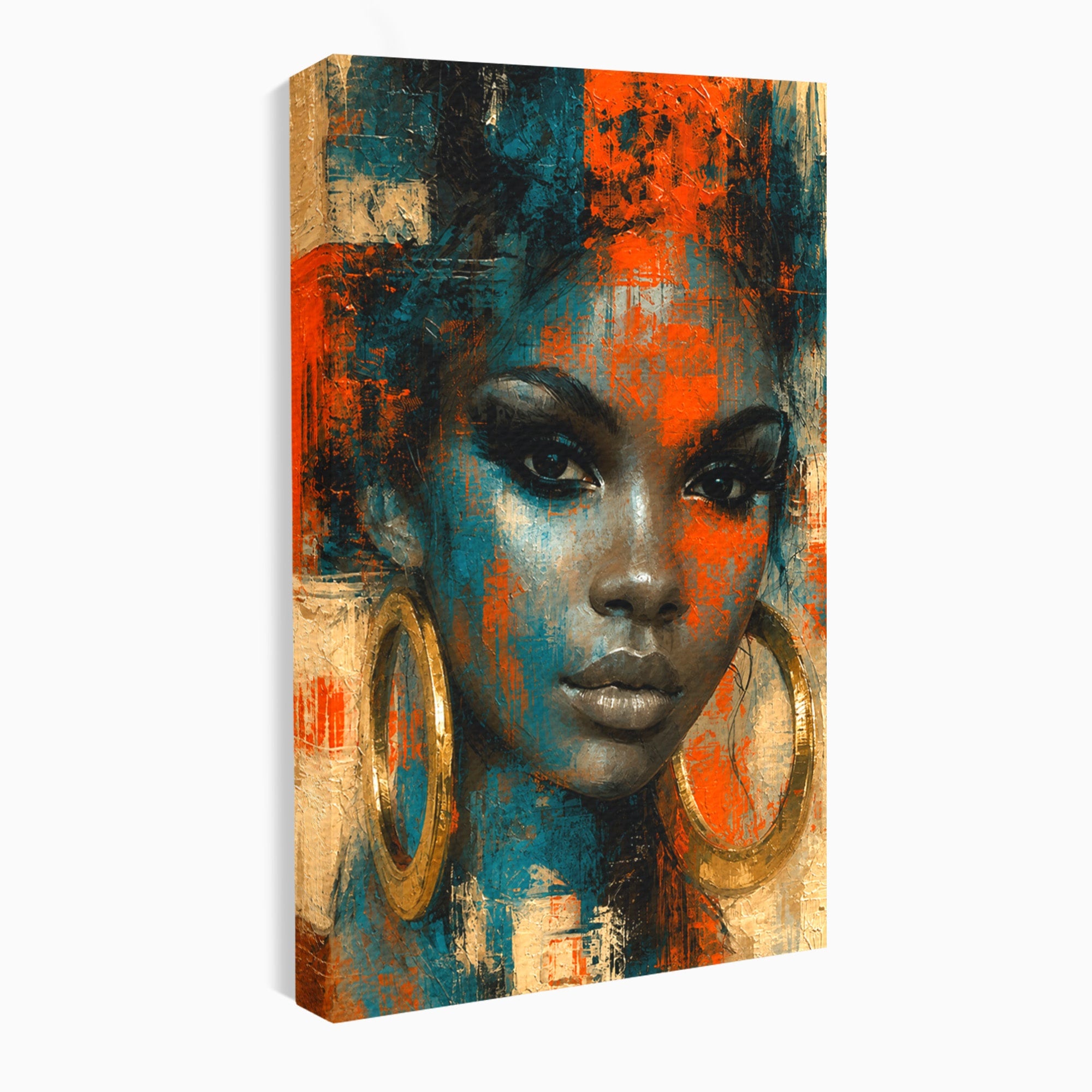 Tablou Canvas Premium LuxCanva® G1254, Portret Contemporan Femeie, Portret, Femeie, Modern, Arta Abstracta, Dormitor, Culori Vibrante
