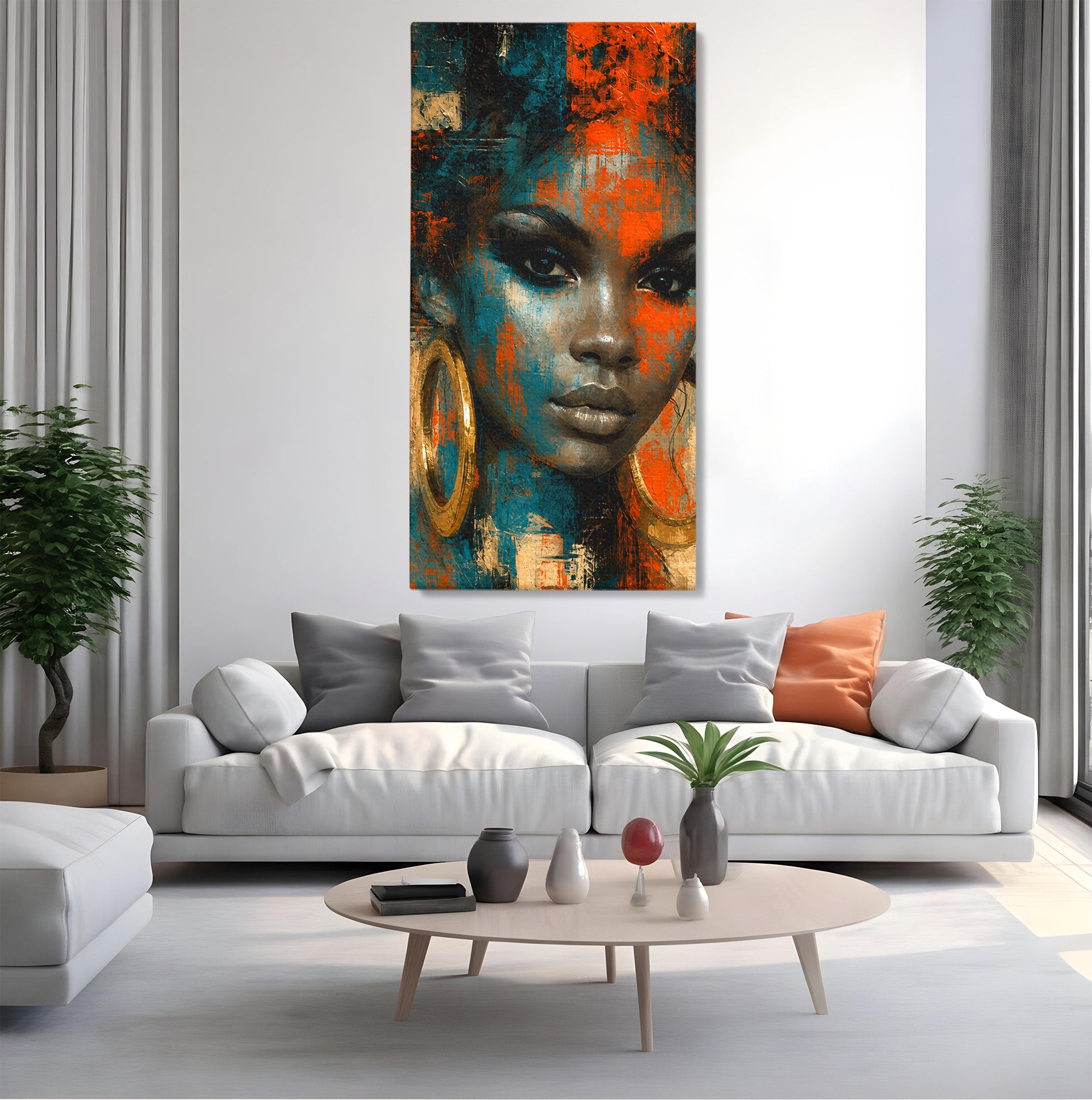 Tablou Canvas Premium LuxCanva® G1254, Portret Contemporan Femeie, Portret, Femeie, Modern, Arta Abstracta, Dormitor, Culori Vibrante