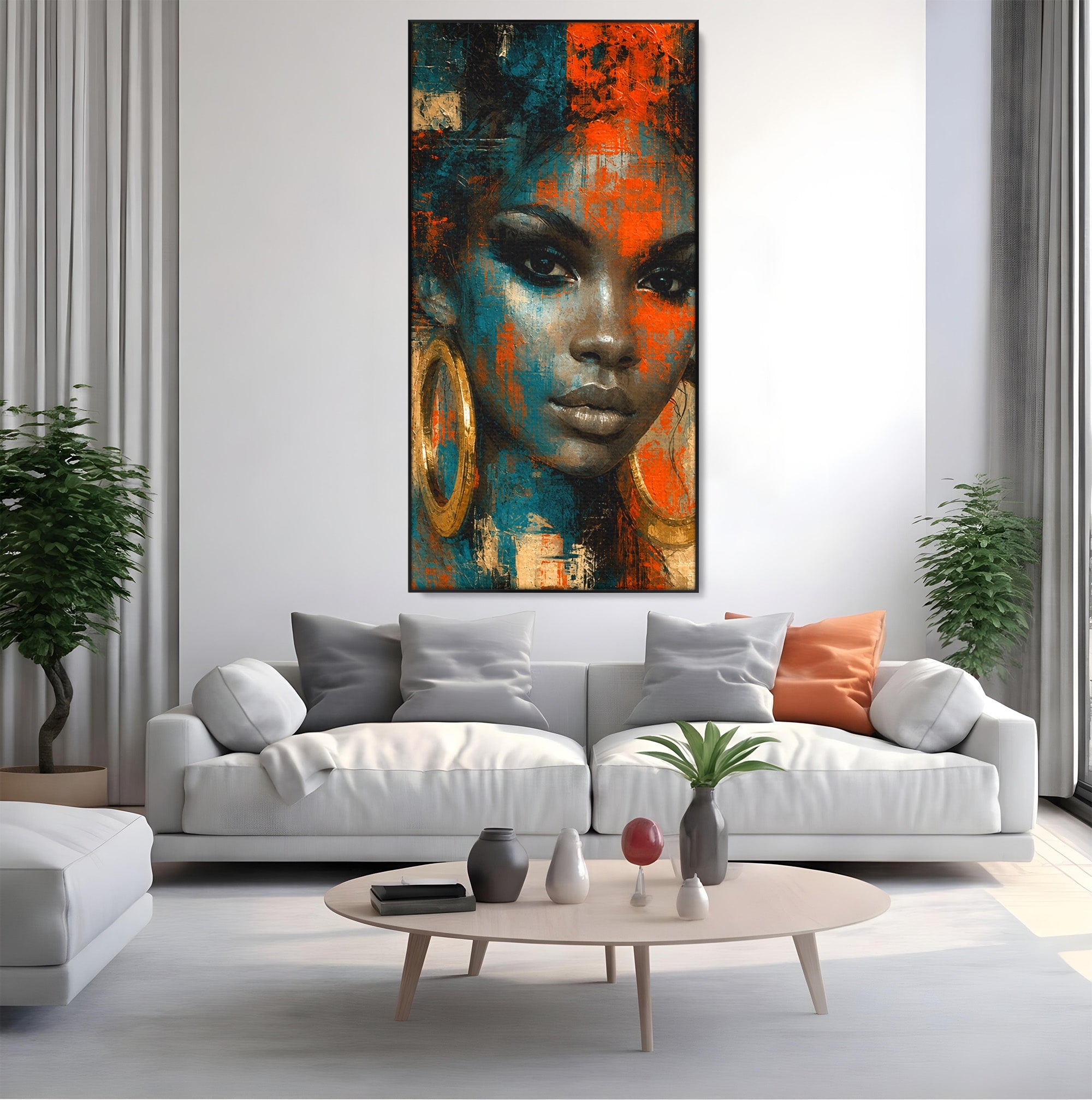Tablou Canvas Premium LuxCanva® G1254, Portret Contemporan Femeie, Portret, Femeie, Modern, Arta Abstracta, Dormitor, Culori Vibrante