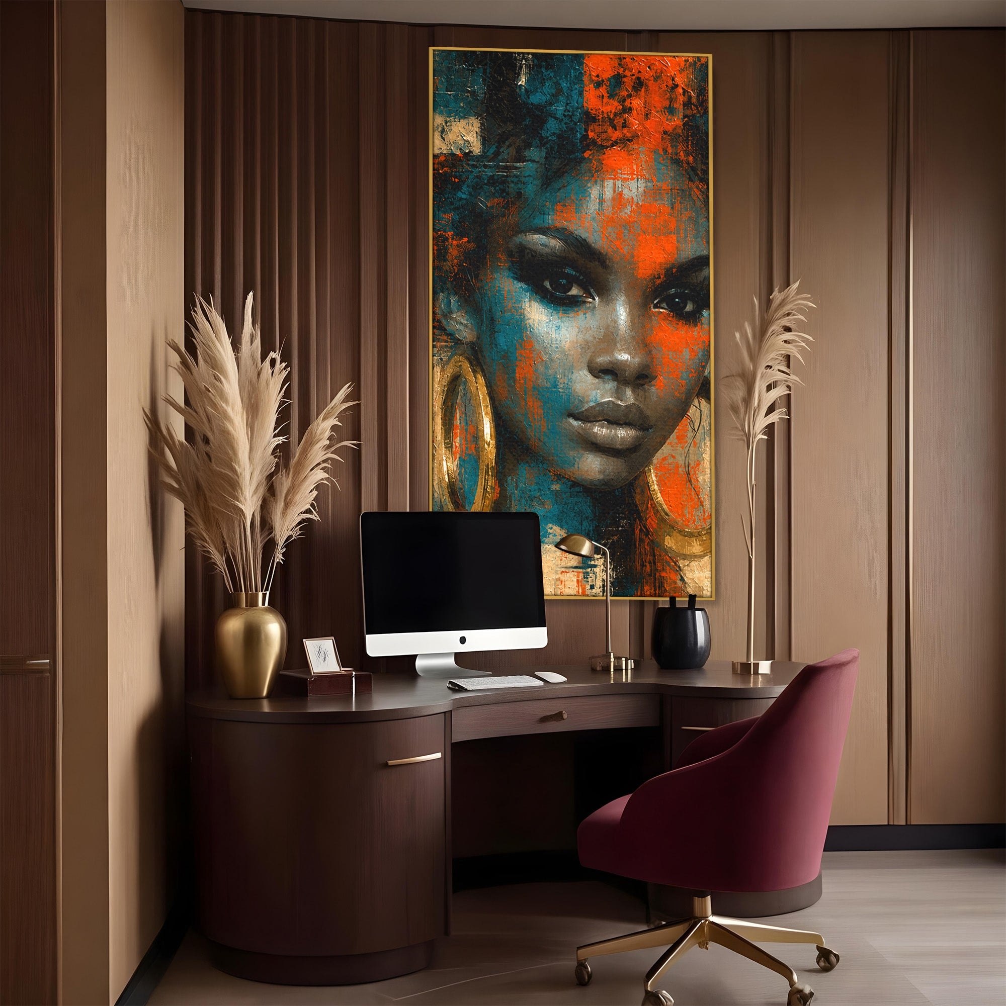 Tablou Canvas Premium LuxCanva® G1254, Portret Contemporan Femeie, Portret, Femeie, Modern, Arta Abstracta, Dormitor, Culori Vibrante