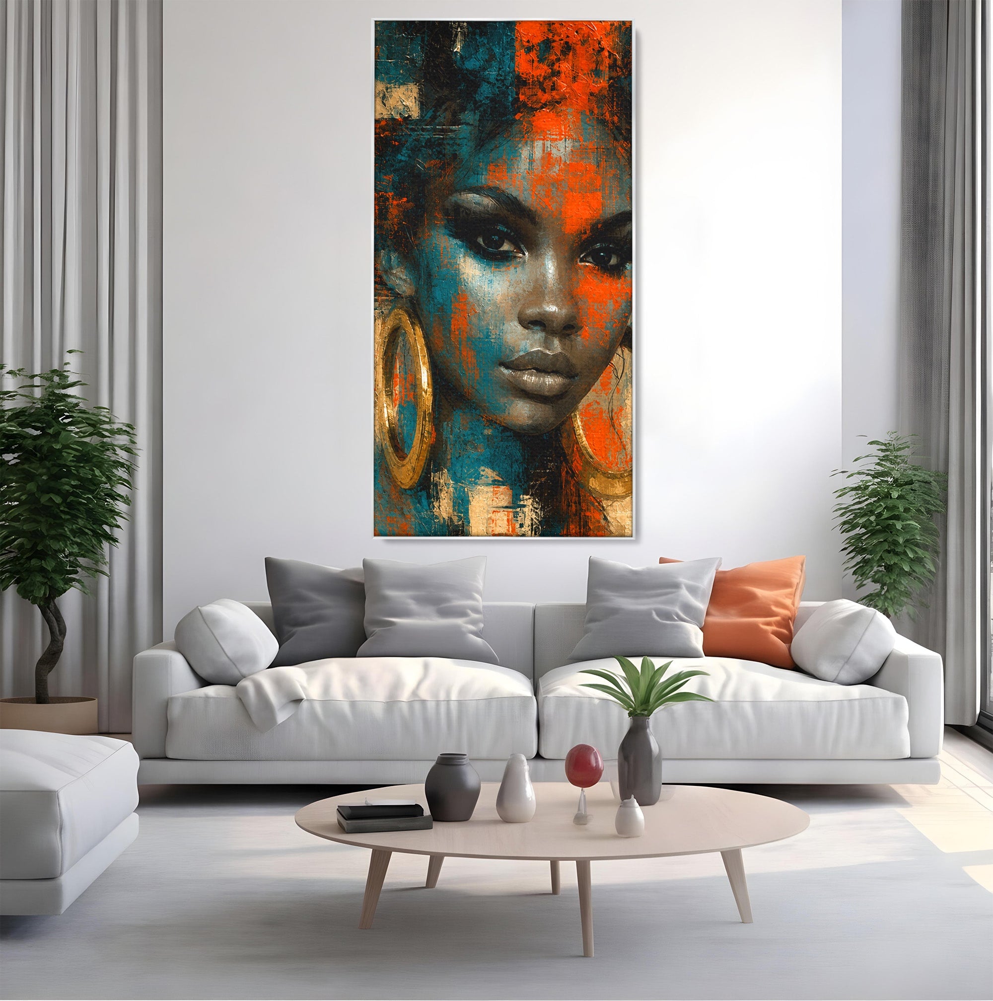 Tablou Canvas Premium LuxCanva® G1254, Portret Contemporan Femeie, Portret, Femeie, Modern, Arta Abstracta, Dormitor, Culori Vibrante