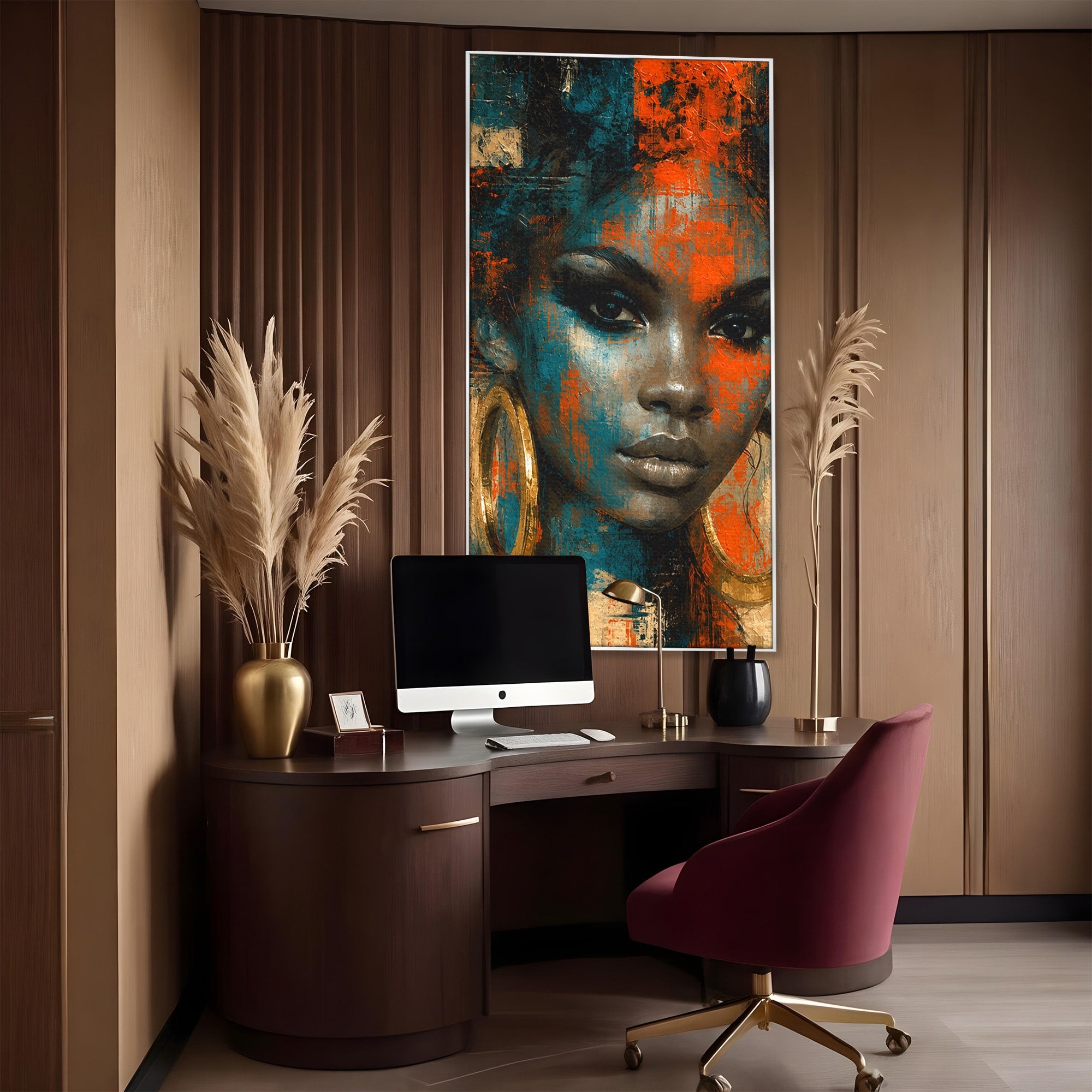 Tablou Canvas Premium LuxCanva® G1254, Portret Contemporan Femeie, Portret, Femeie, Modern, Arta Abstracta, Dormitor, Culori Vibrante