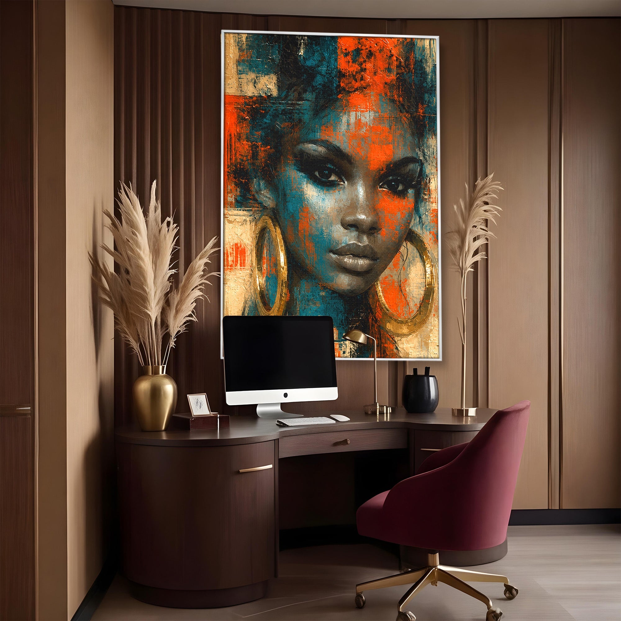 Tablou Canvas Premium LuxCanva® G1254, Portret Contemporan Femeie, Portret, Femeie, Modern, Arta Abstracta, Dormitor, Culori Vibrante
