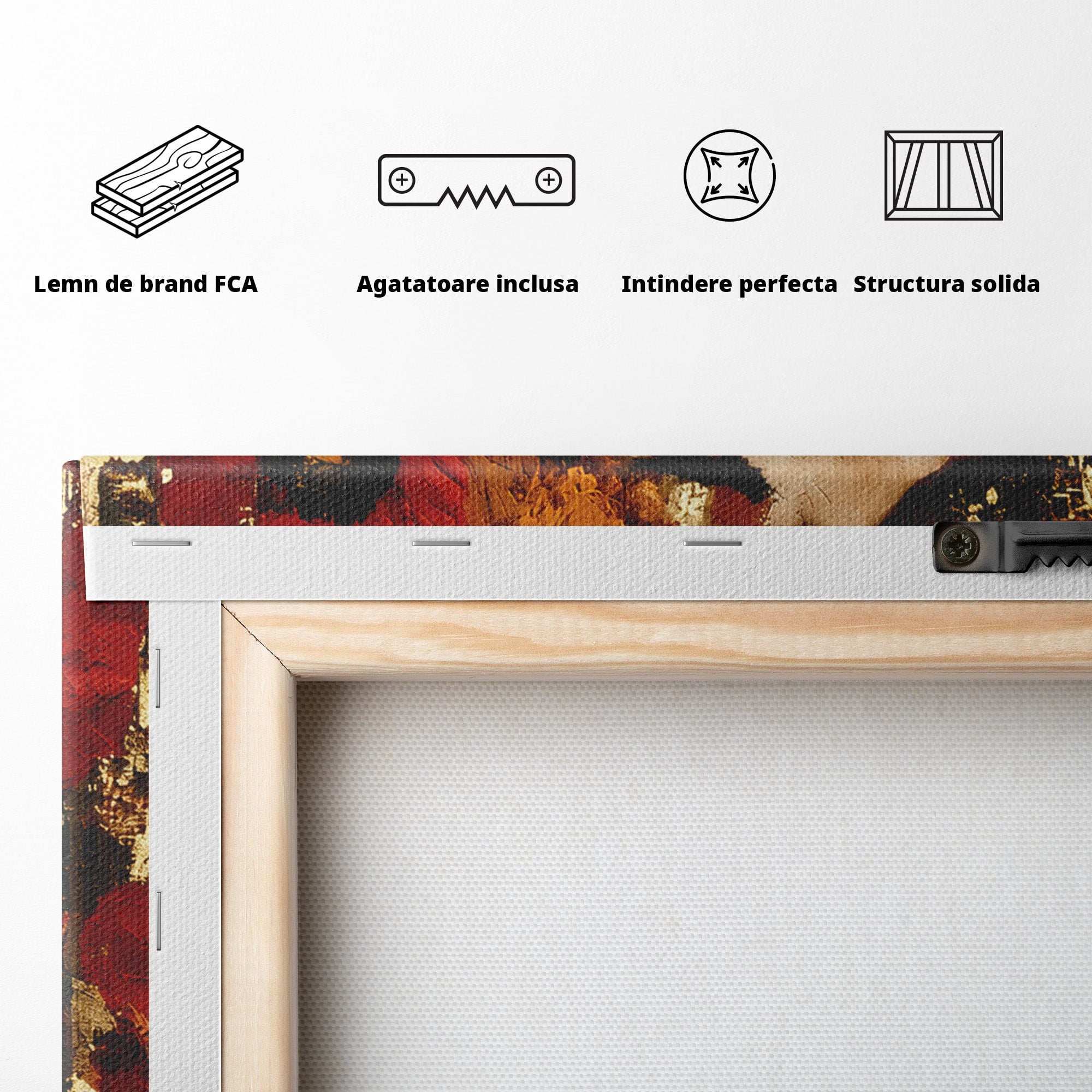 Tablou Canvas Premium LuxCanva® G1255, Misterul Macilor Aurii, Portret, Femeie, Mac, Arta Abstracta, Dormitor, Culori Vibrante