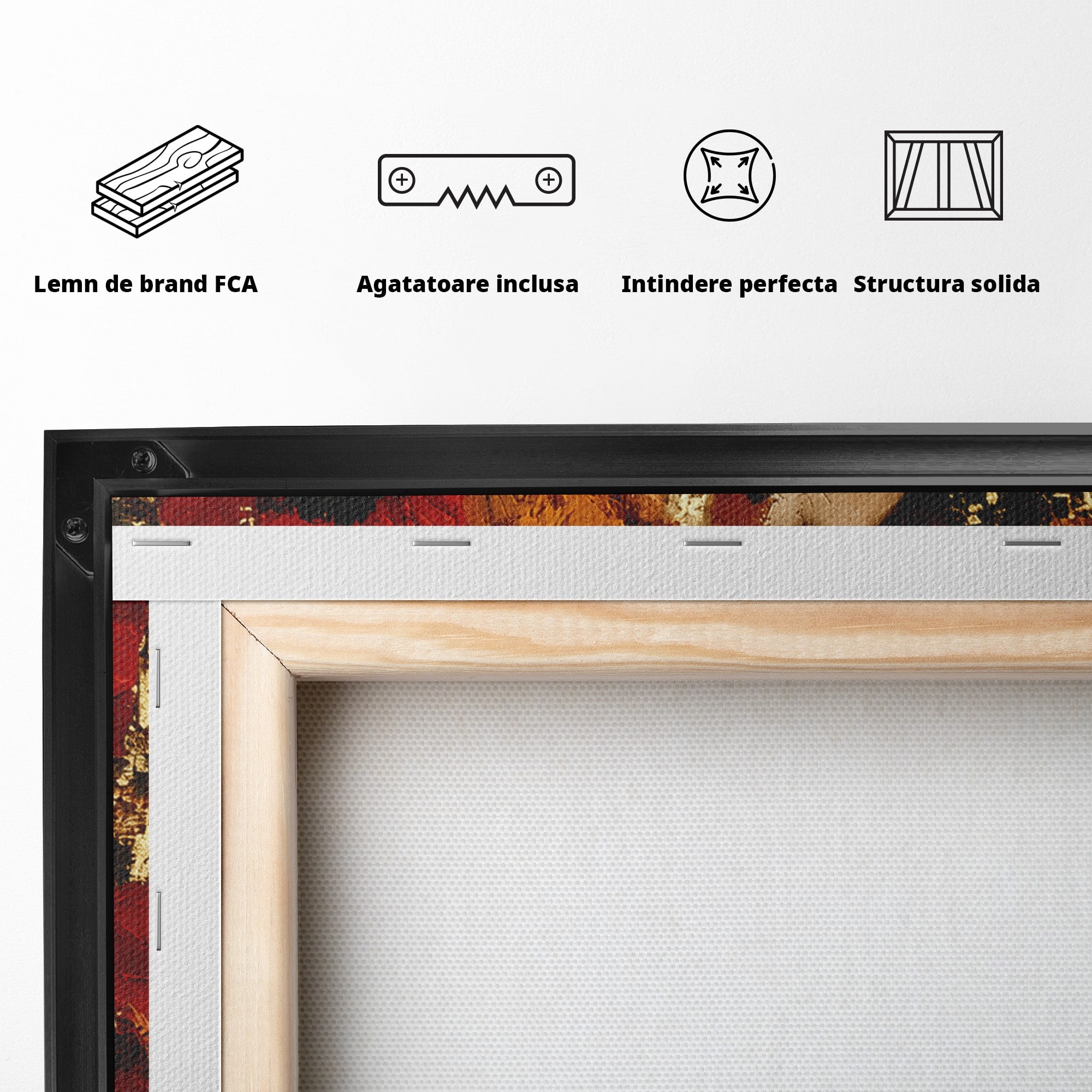 Tablou Canvas Premium LuxCanva® G1255, Misterul Macilor Aurii, Portret, Femeie, Mac, Arta Abstracta, Dormitor, Culori Vibrante