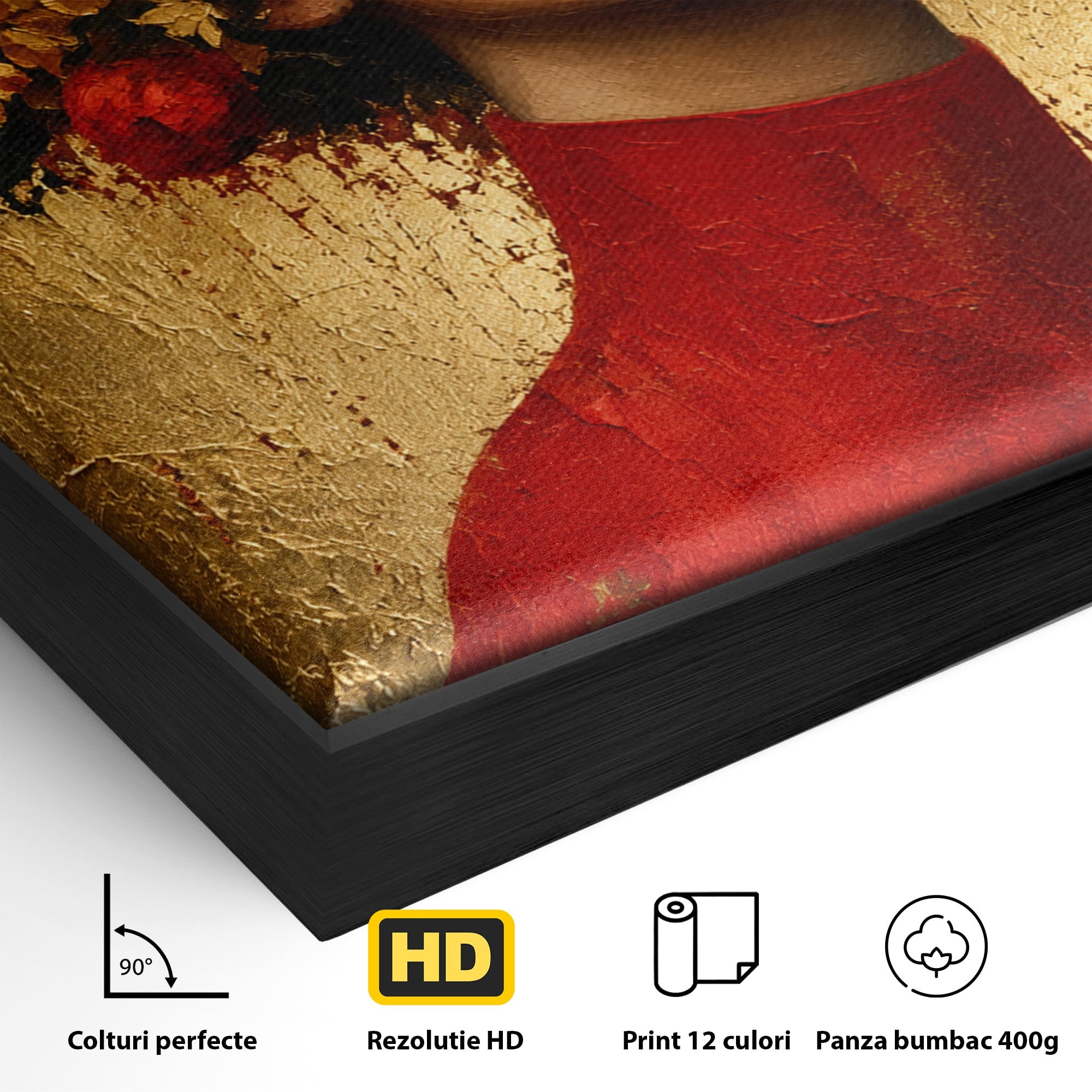 Tablou Canvas Premium LuxCanva® G1256, Femeie Cu Flori, Femeie, Flori, Portret, Eleganta, Living, Culori Vibrante