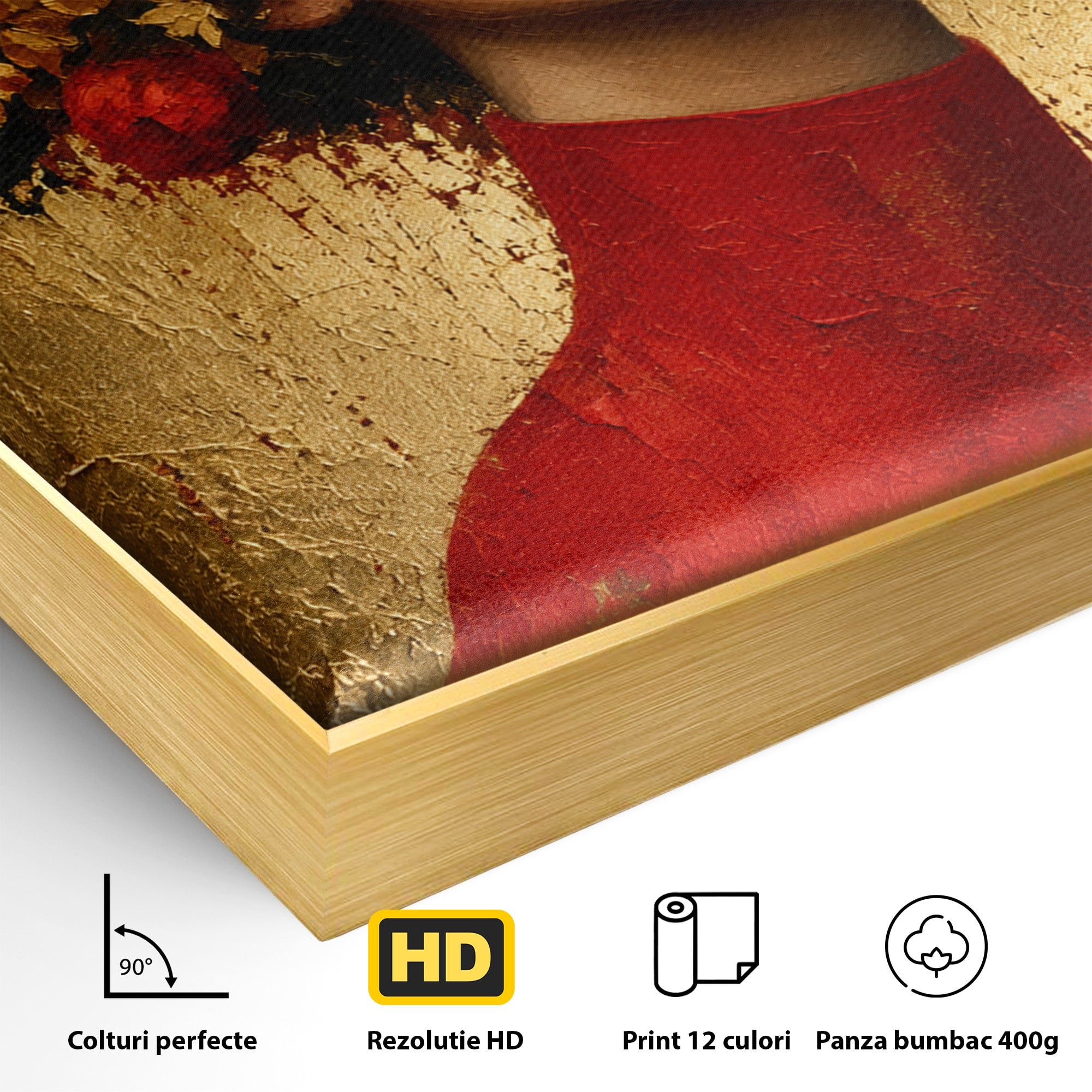 Tablou Canvas Premium LuxCanva® G1256, Femeie Cu Flori, Femeie, Flori, Portret, Eleganta, Living, Culori Vibrante