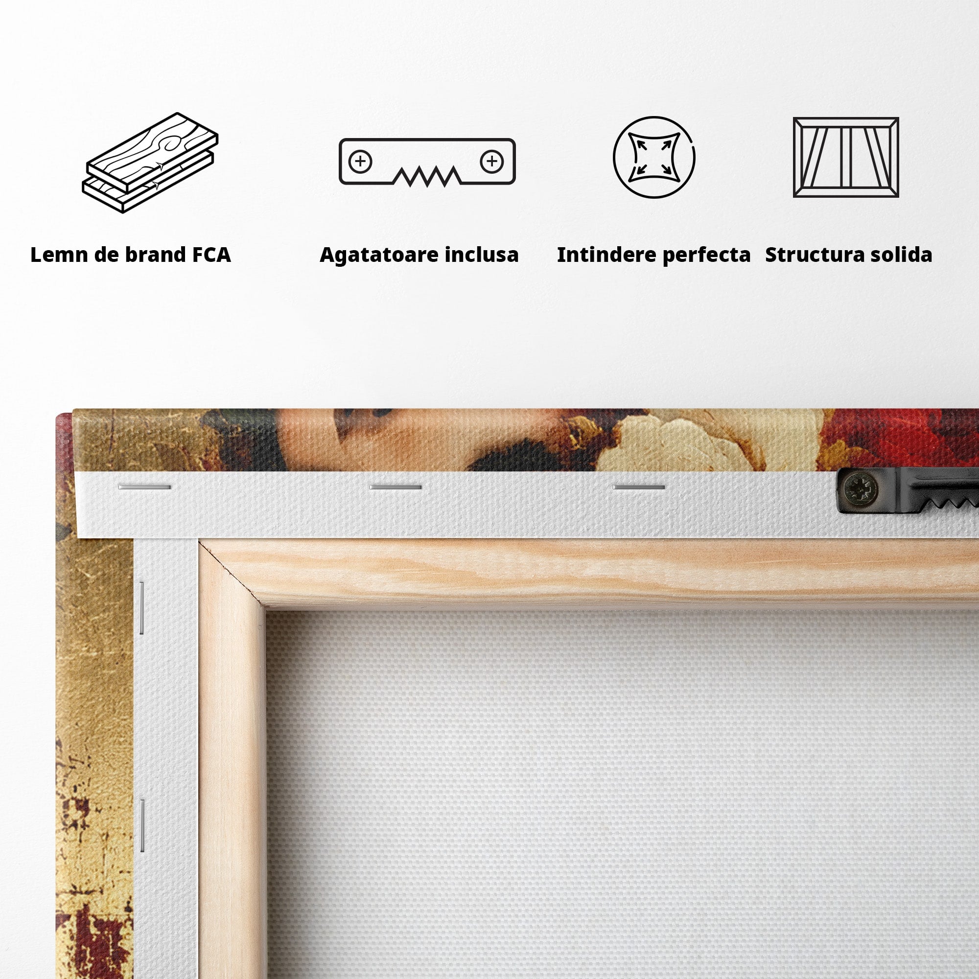 Tablou Canvas Premium LuxCanva® G1256, Femeie Cu Flori, Femeie, Flori, Portret, Eleganta, Living, Culori Vibrante