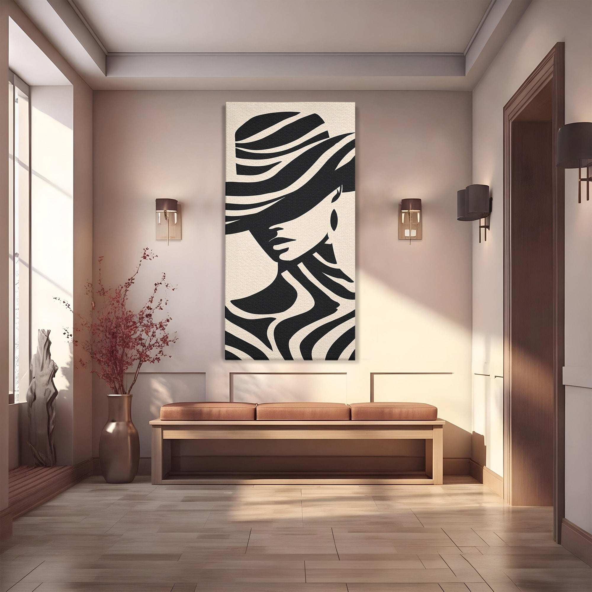 Tablou Canvas Premium LuxCanva® G1257, Silueta Eleganta, Portret, Moda, Stil, Eleganta, Dormitor, Culori Vibrante